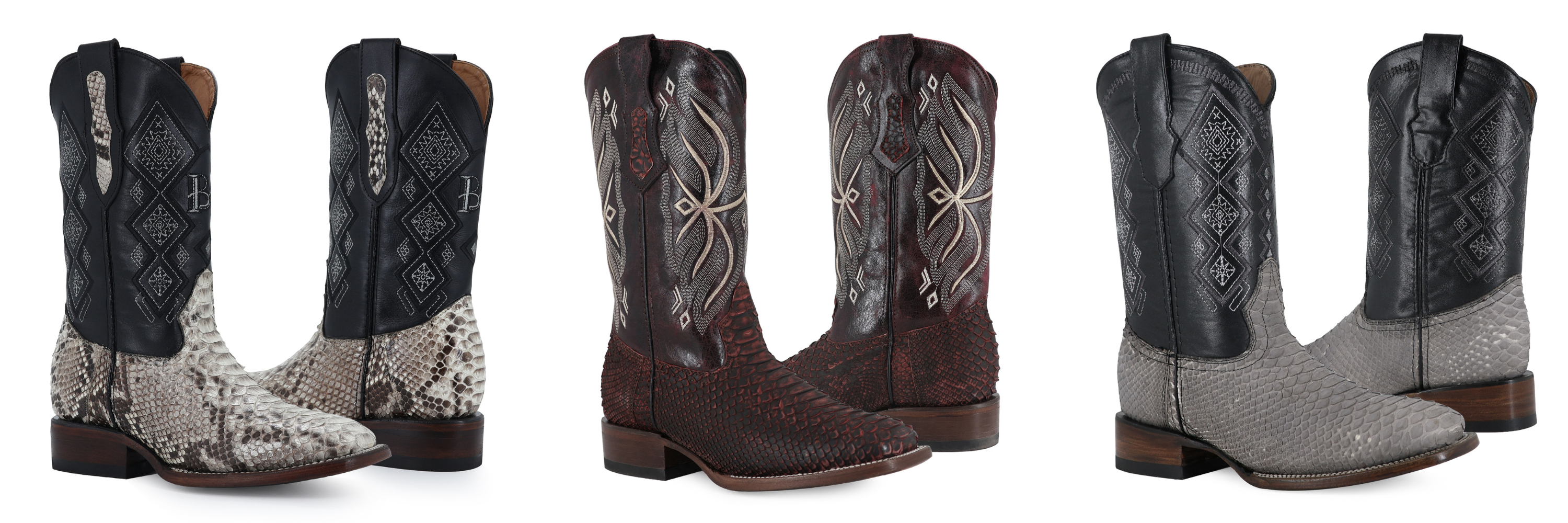 Botas de piel de pitón para hombre