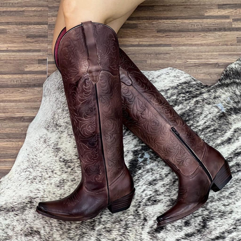 Bota vaquera para dama de piel modelo Samantha