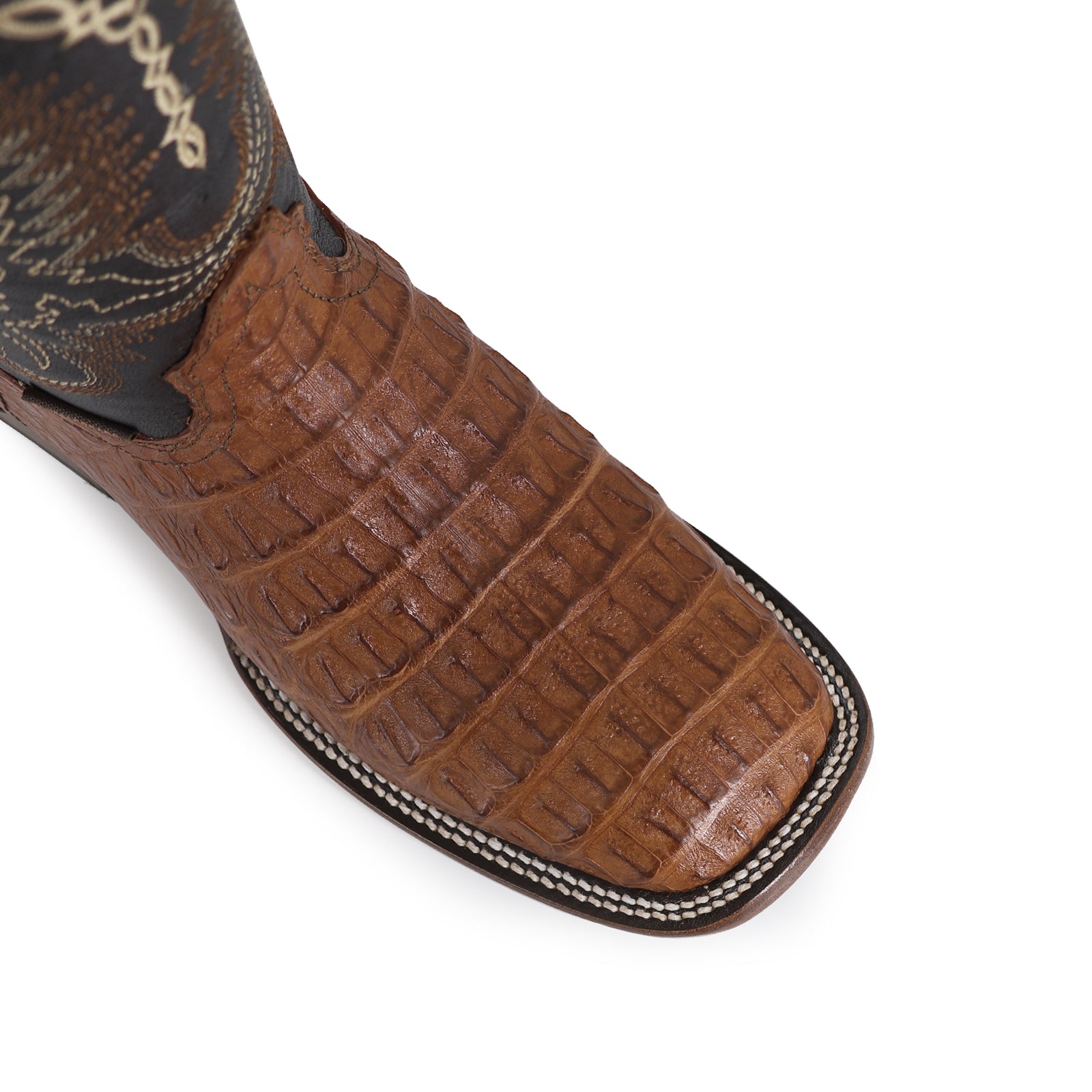 Bota Vaquera Bulldog Cocodrilo Lomo Coñac