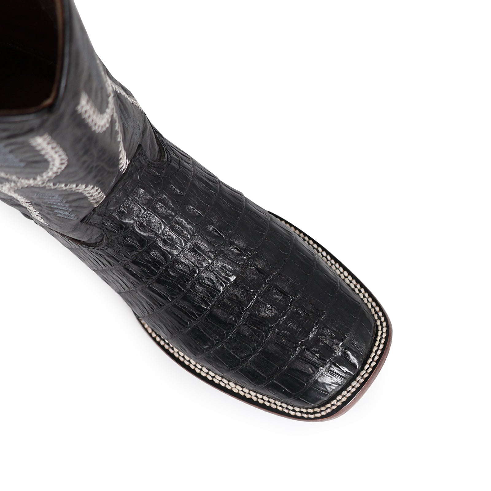 Bota Vaquera Bulldog Cocodrilo Cola Negro