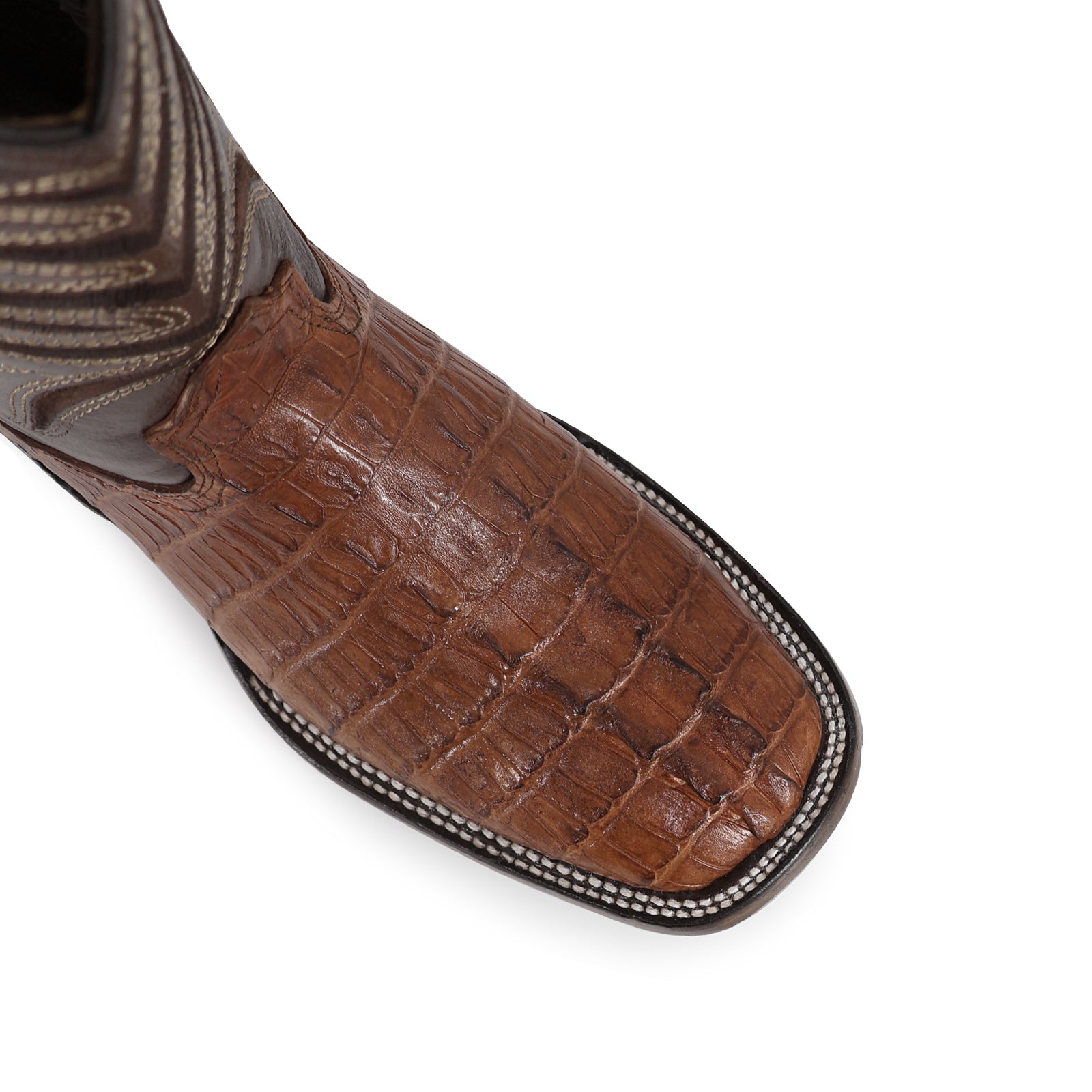 Bota Vaquera Bulldog Cocodrilo Cola Coñac