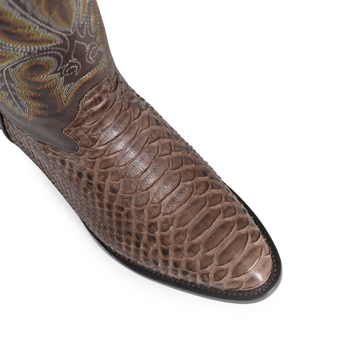 Bota Vaquera Oval Para Caballer Piel Pitón