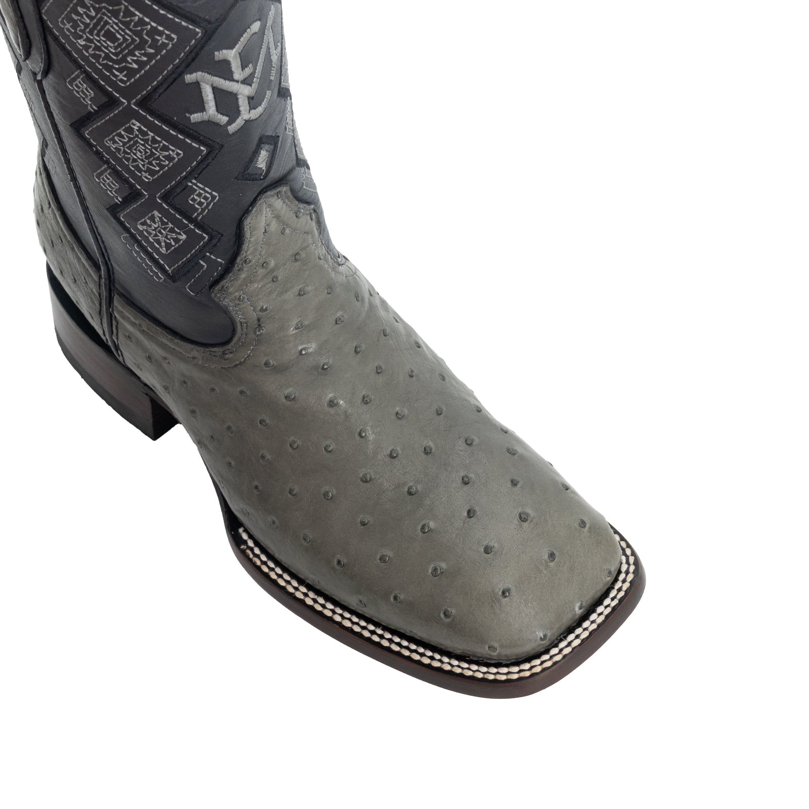 Bota Vaquera Bulldog Avestruz Gris