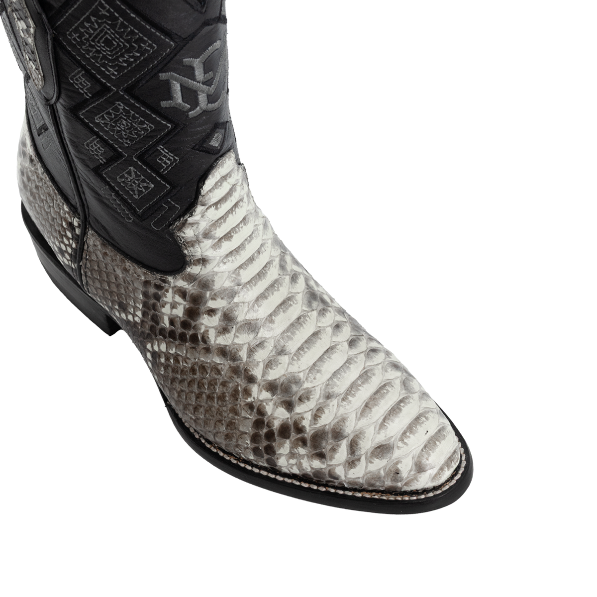 Bota Vaquera Oval Para Caballer Piel Pitón
