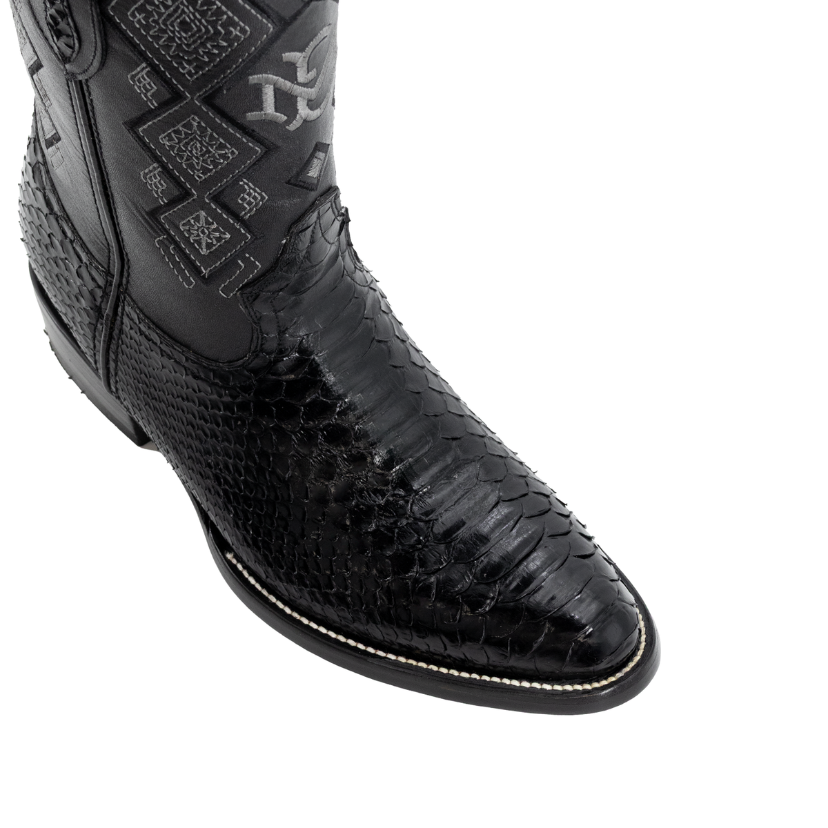 Bota Vaquera Oval Para Caballer Piel Pitón