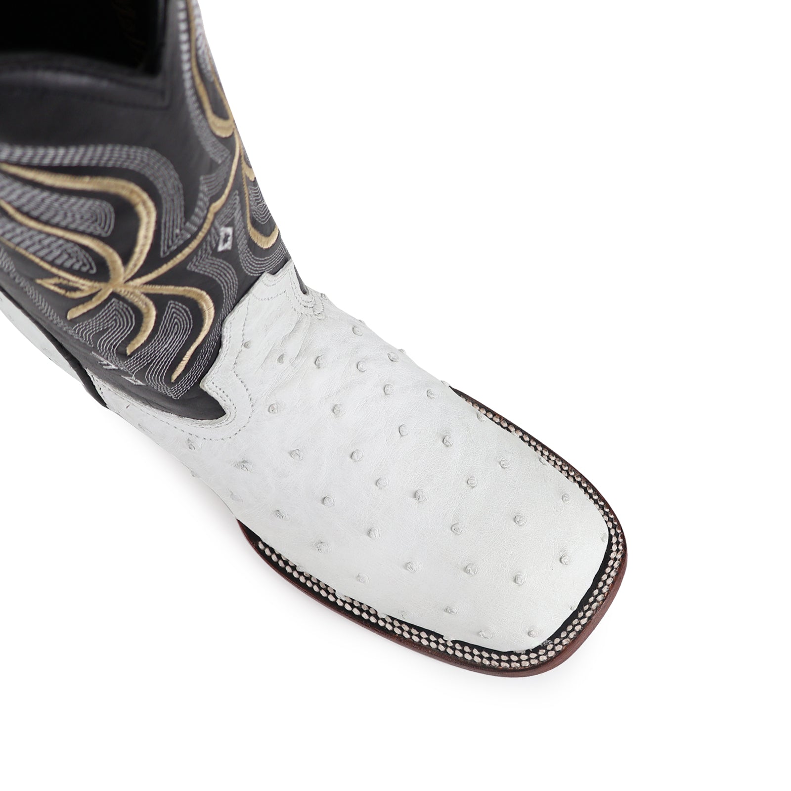 Bota Vaquera Bulldog Avestruz Blanco