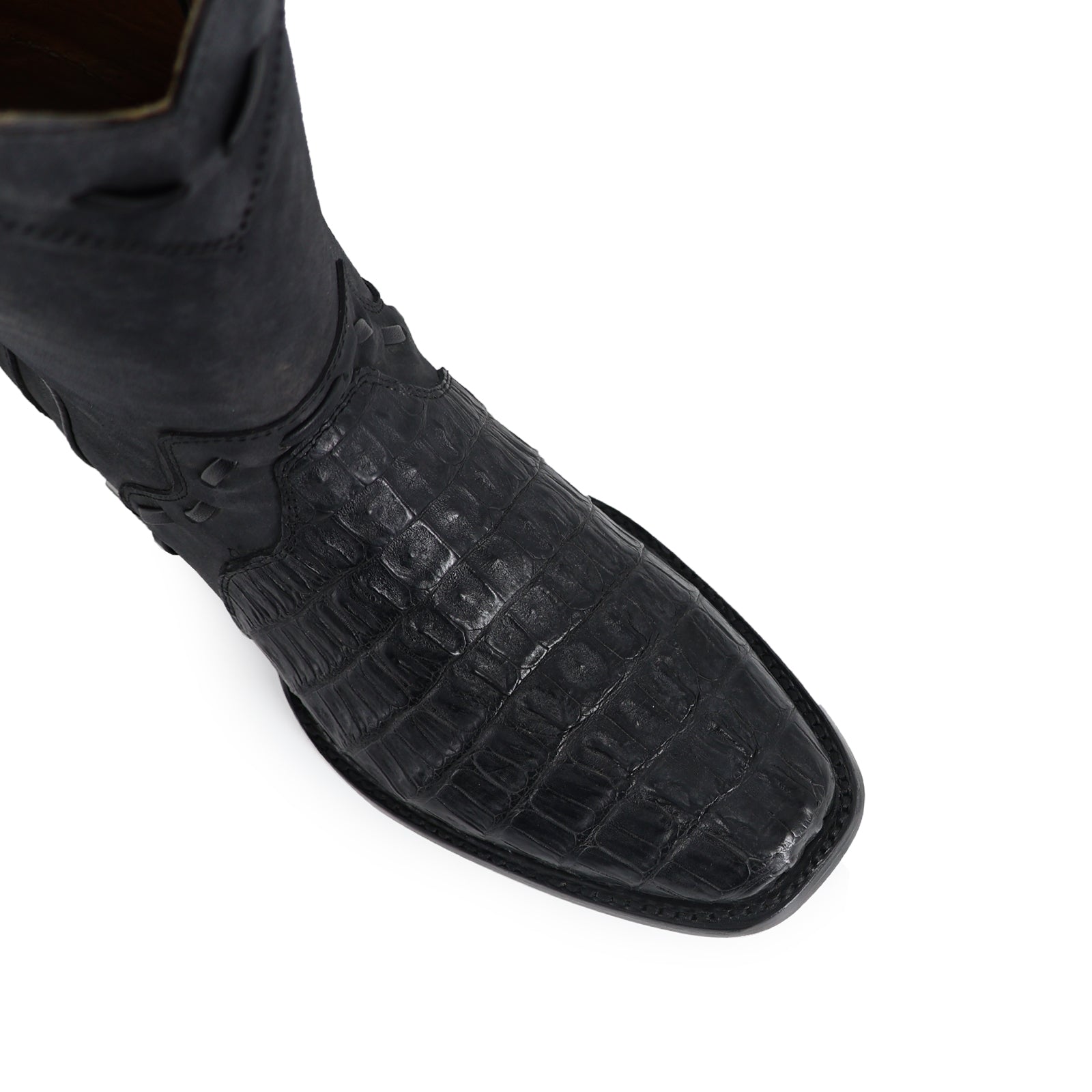 Bota Vaquera Franco Cocodrilo-Cola Negro