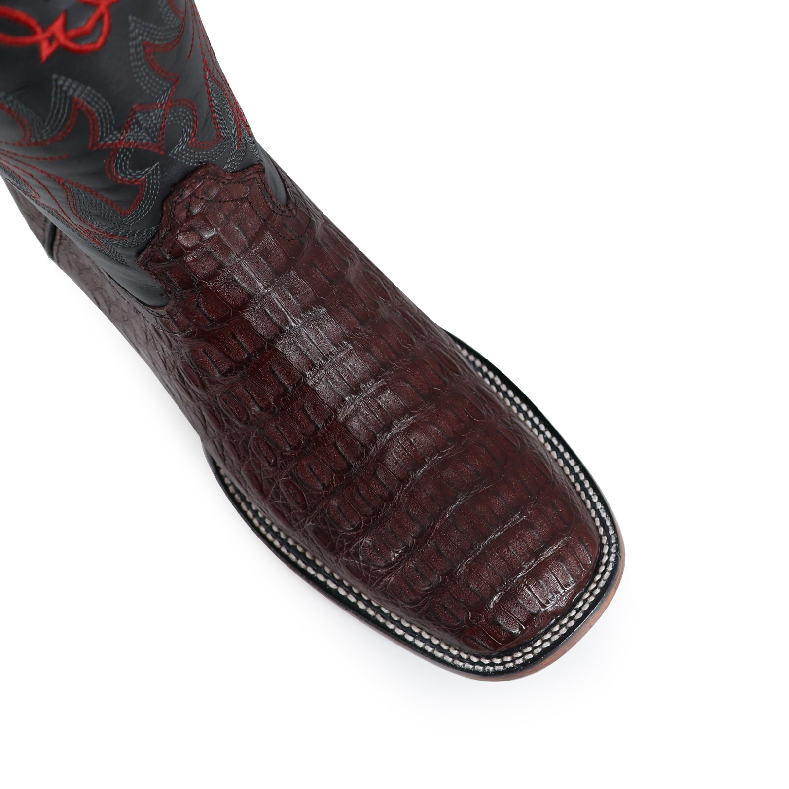 Bota Vaquera Bulldog Cocodrilo Lomo Vino