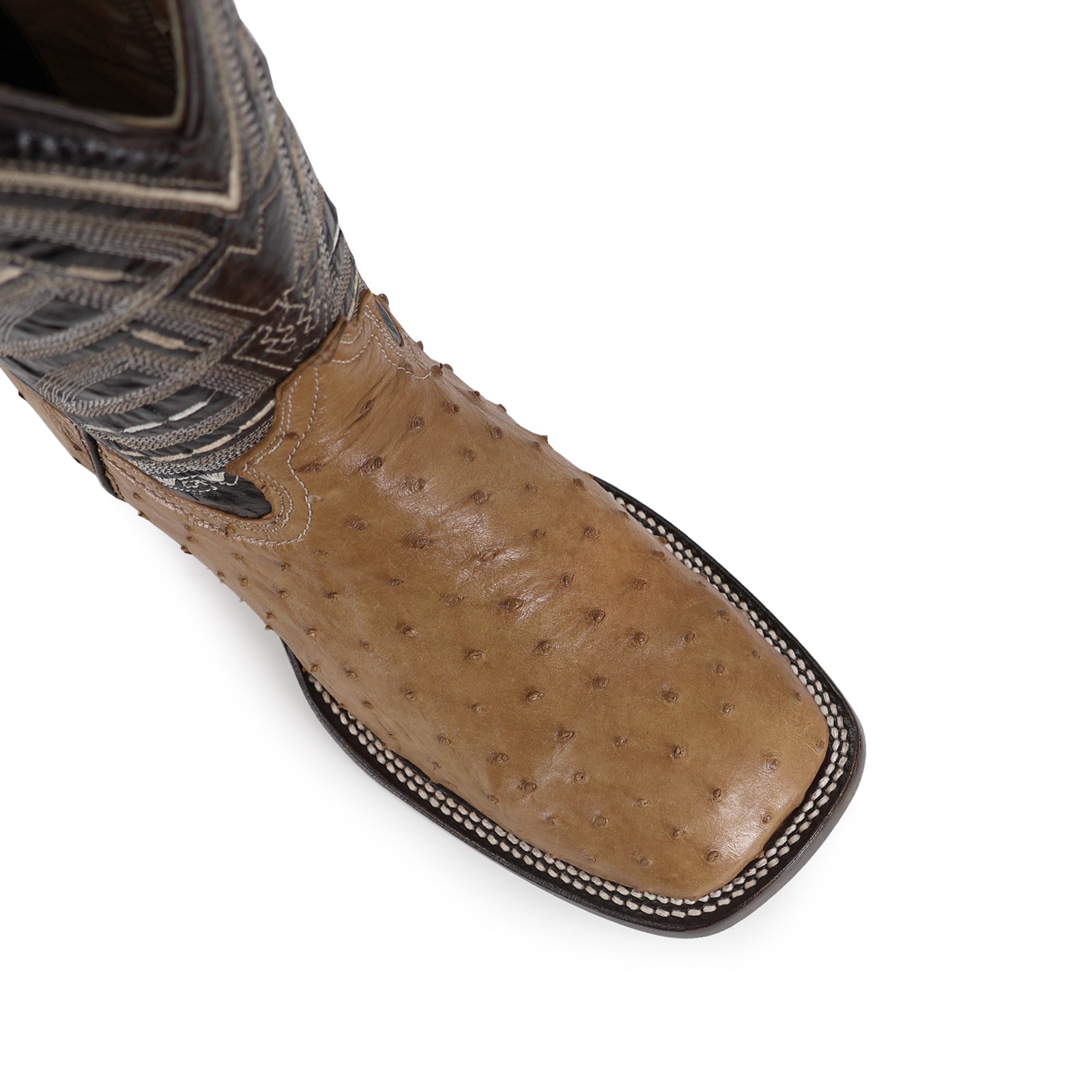 Bota Vaquera Bulldog Avestruz Rustico Umber bruciato