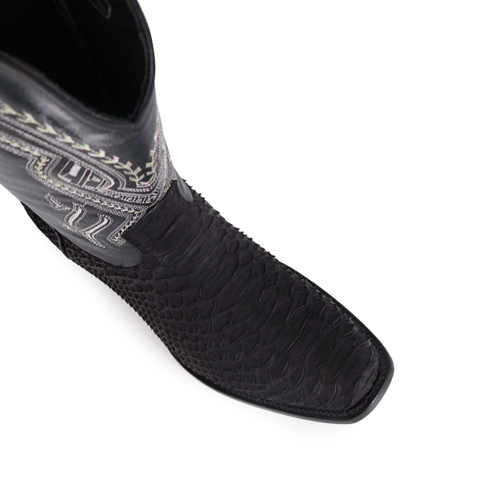 Bota Vaquera Dubái Pitón Nobuck Negro