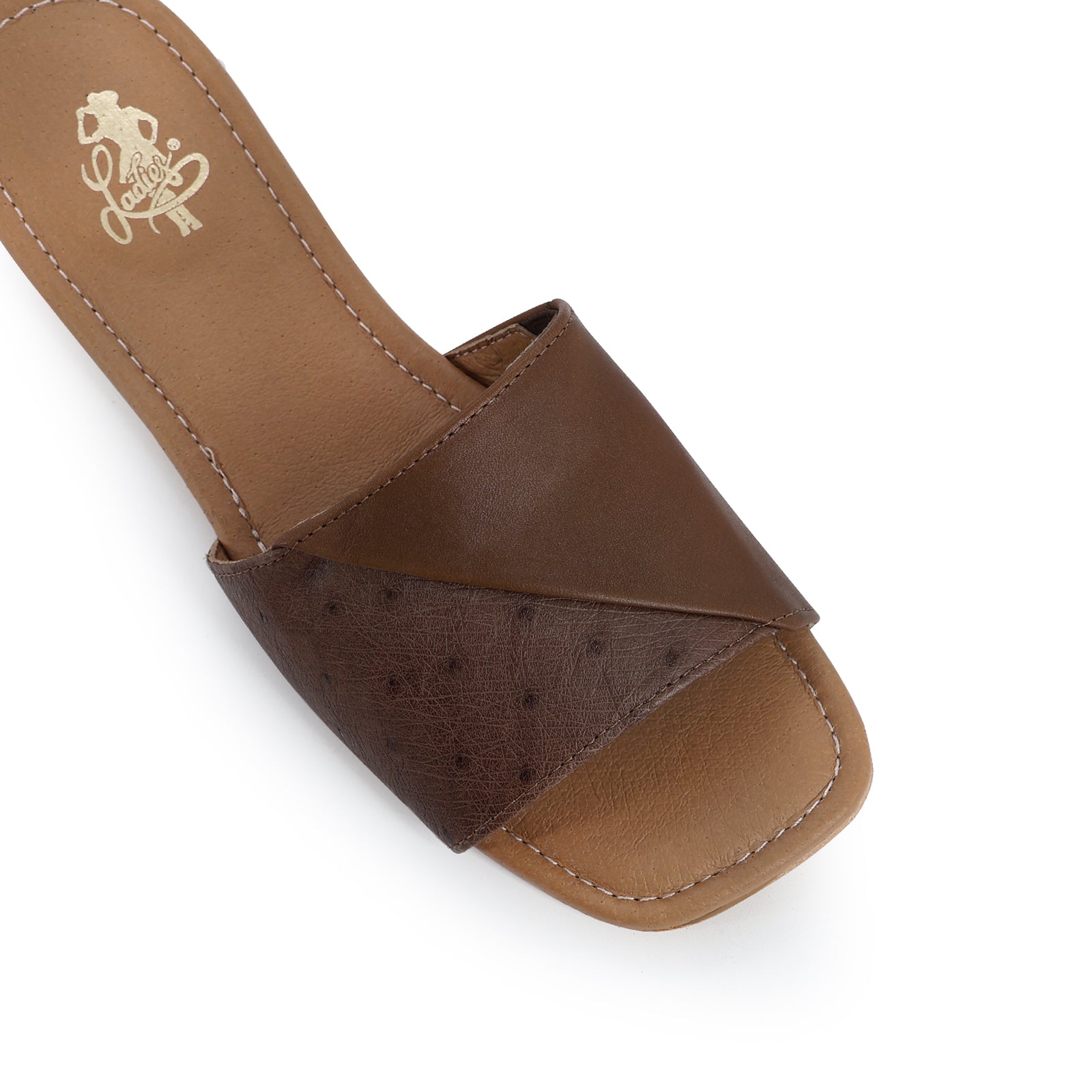 Sandalia Para Dama Piel De Avestruz Modelo Bali