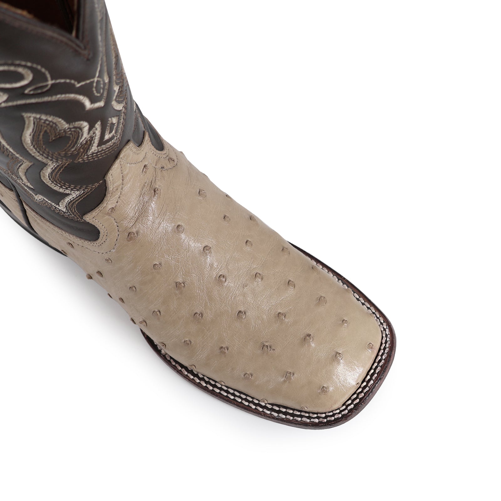 Bota Vaquera Bulldog Avestruz Hueso