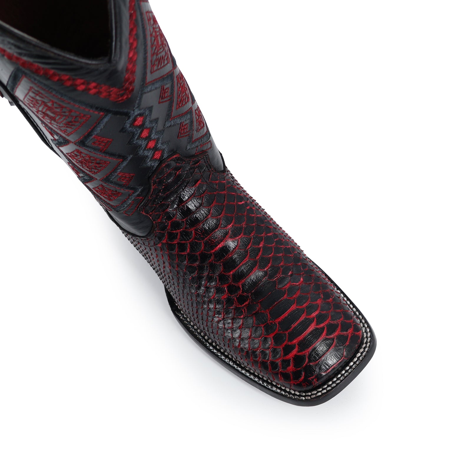 Bota Vaquera Bulldog Piton Negro Cereza