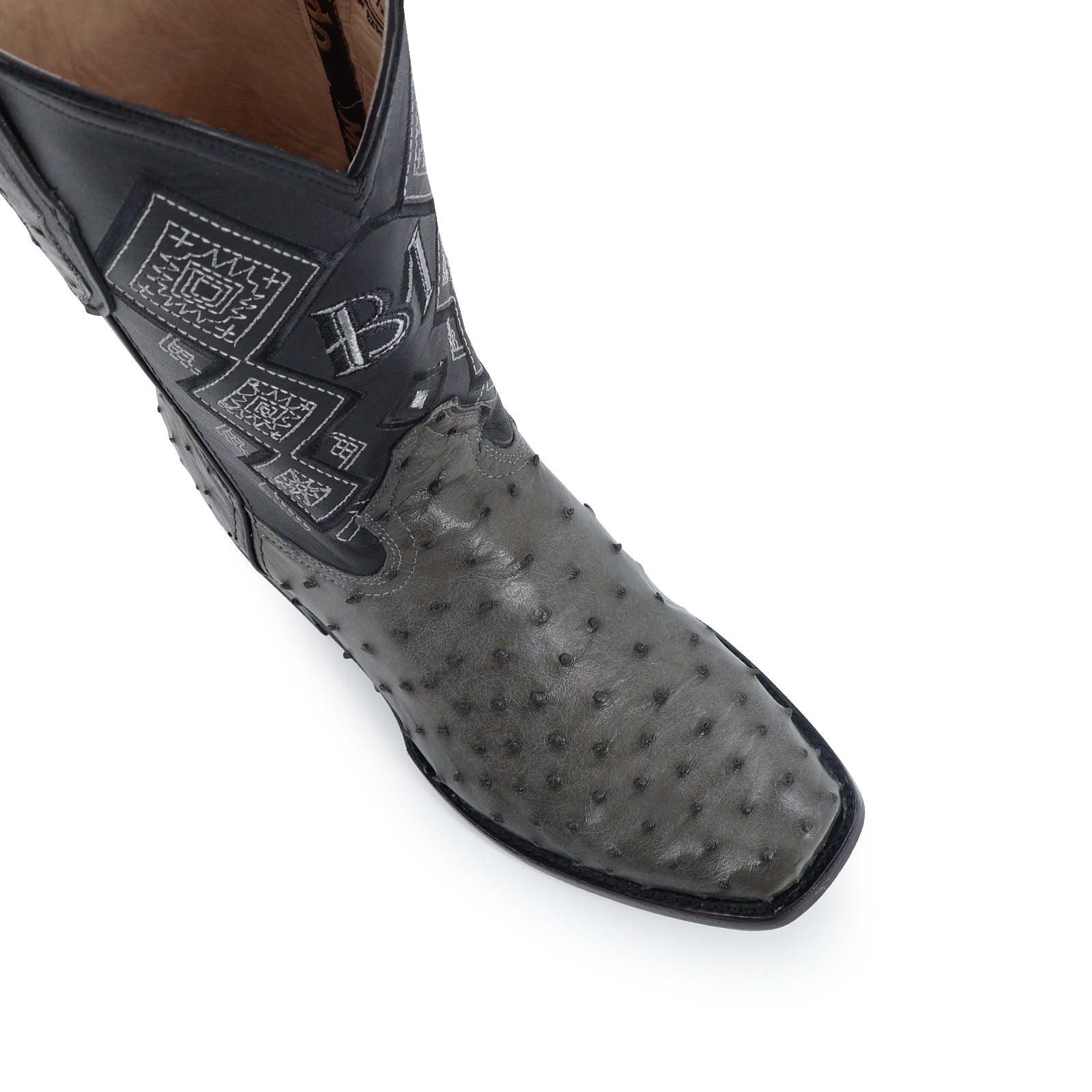 Bota Vaquera Dubai Avestruz Gris