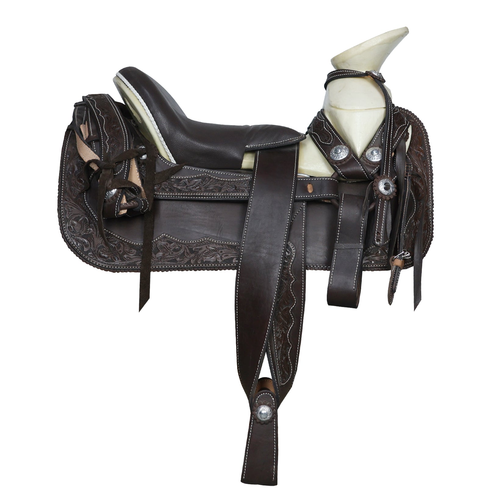 Montura charra fuste natural cantina cuadrada