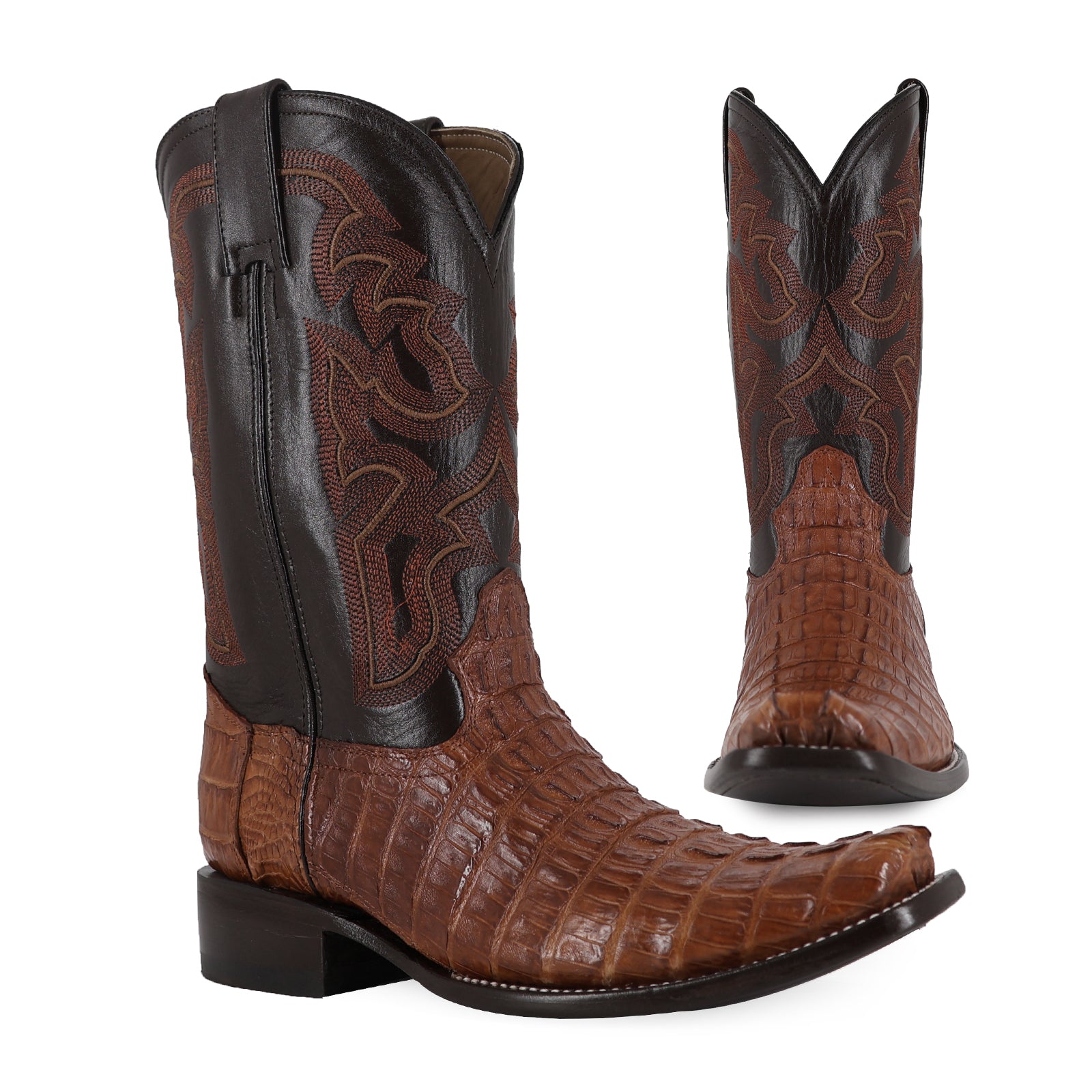 Bota Vaquera Dubai Cocodrilo Cola Coñac