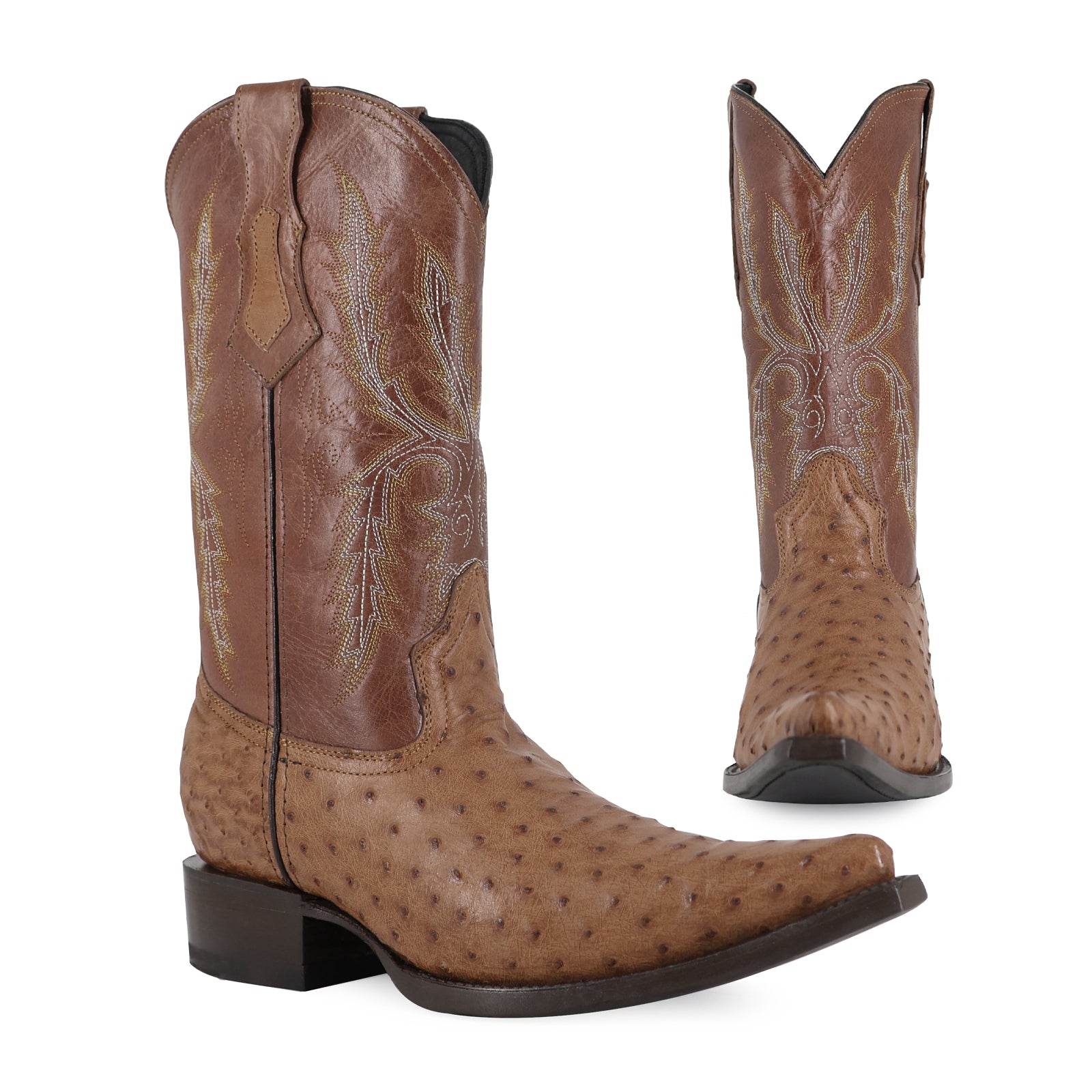 Bota Vaquera Chihuahua Avestruz Coñac