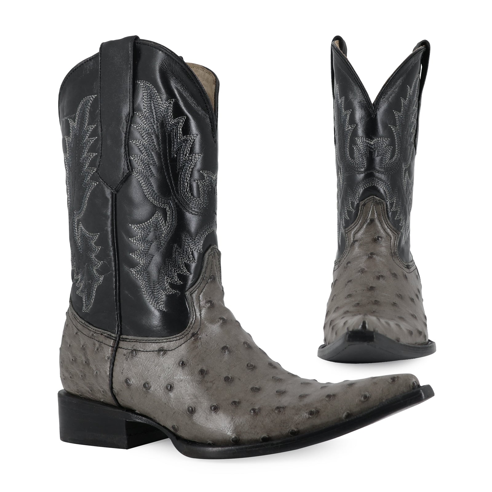 Bota Vaquera Chihuahua Avestruz Gris