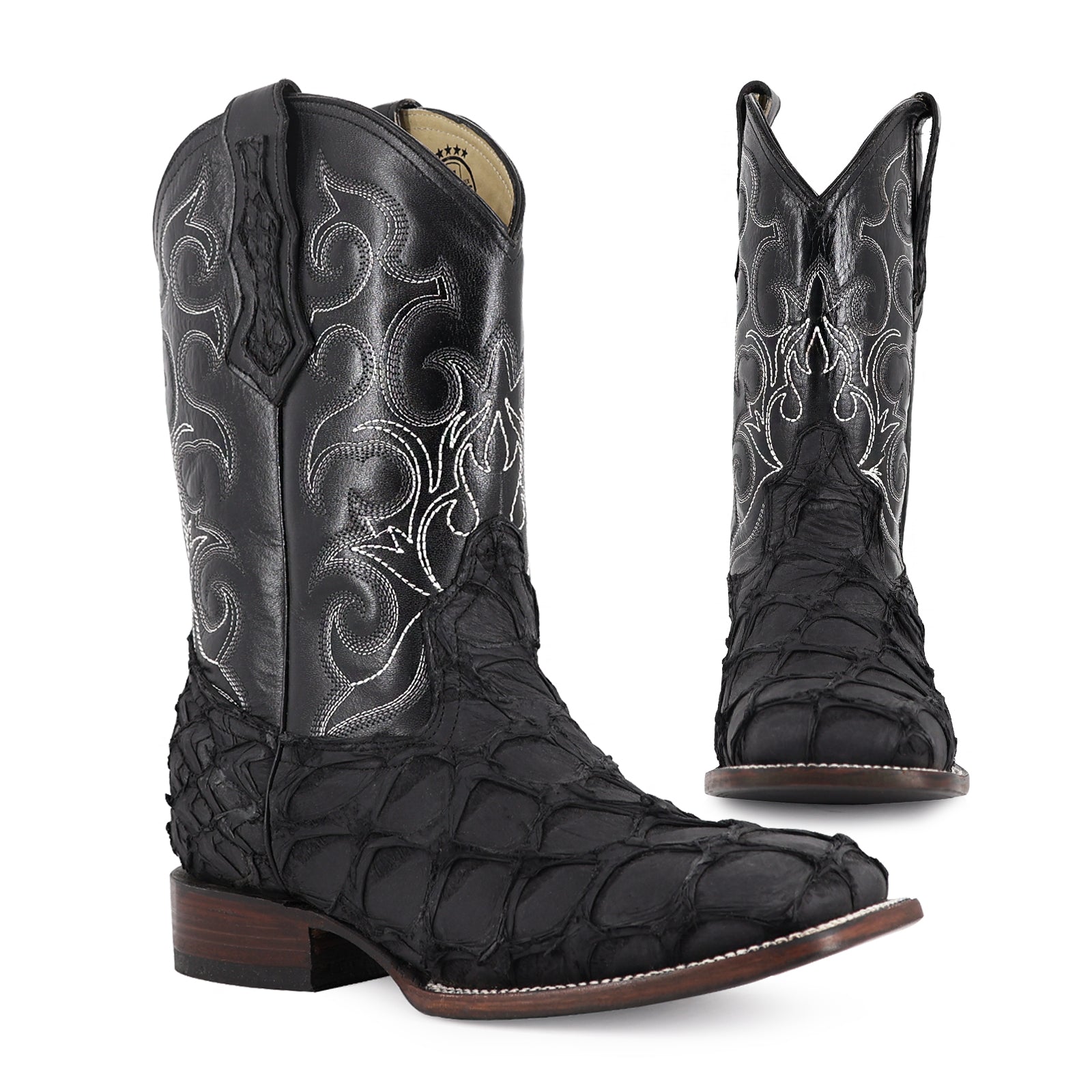 Combo Bota Y Cinto Vaq A Elegir Bota Bulldog Pescado Nobuck Negro