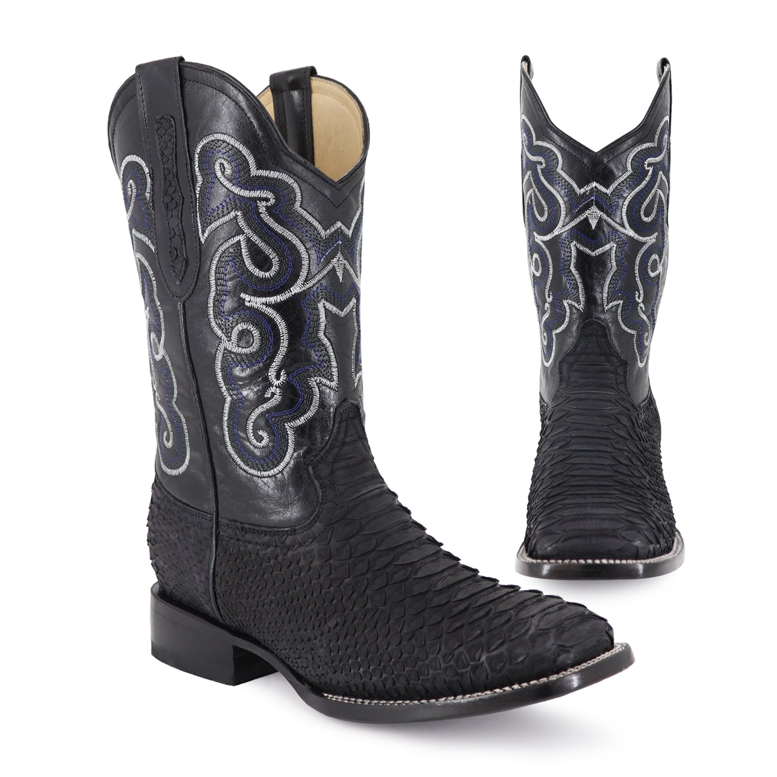 Combo Bota Y Cinto Vaq A Elegir Bota Dubai Piton Nobuck Negro