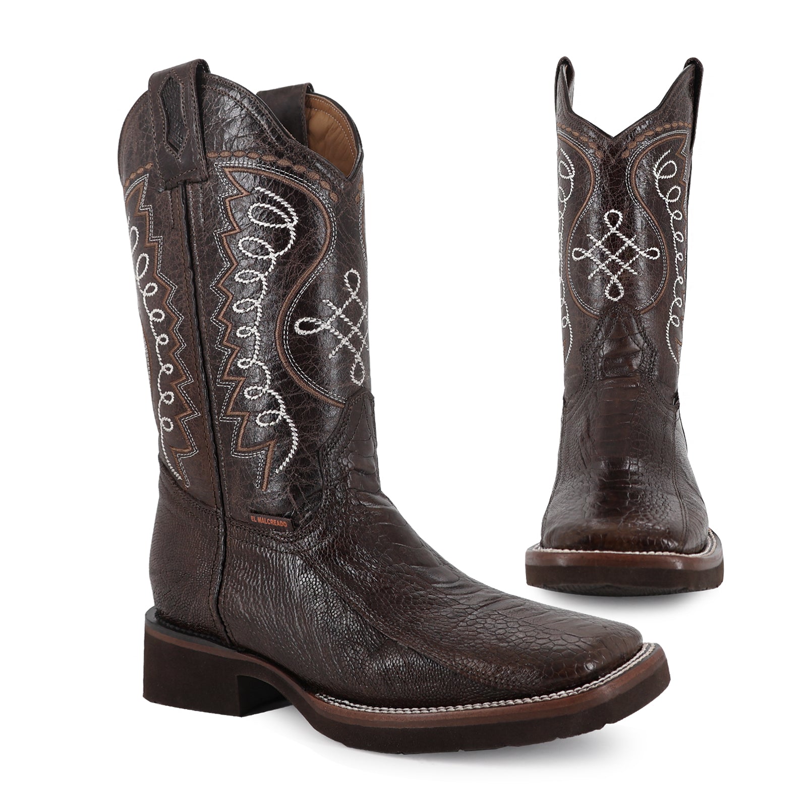 Combo Bota Y Cinto HC A Elegir Bota Bulldog Pata De Avestruz Tabaco