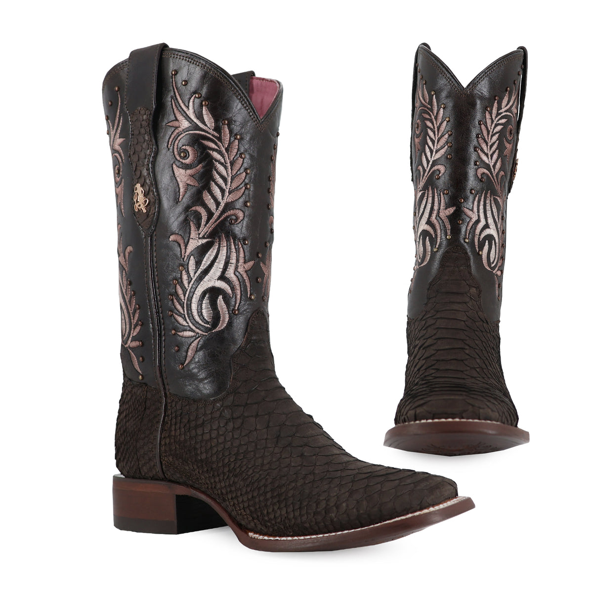 Bota vaquera para dama de piel piton nobuck modelo toscana