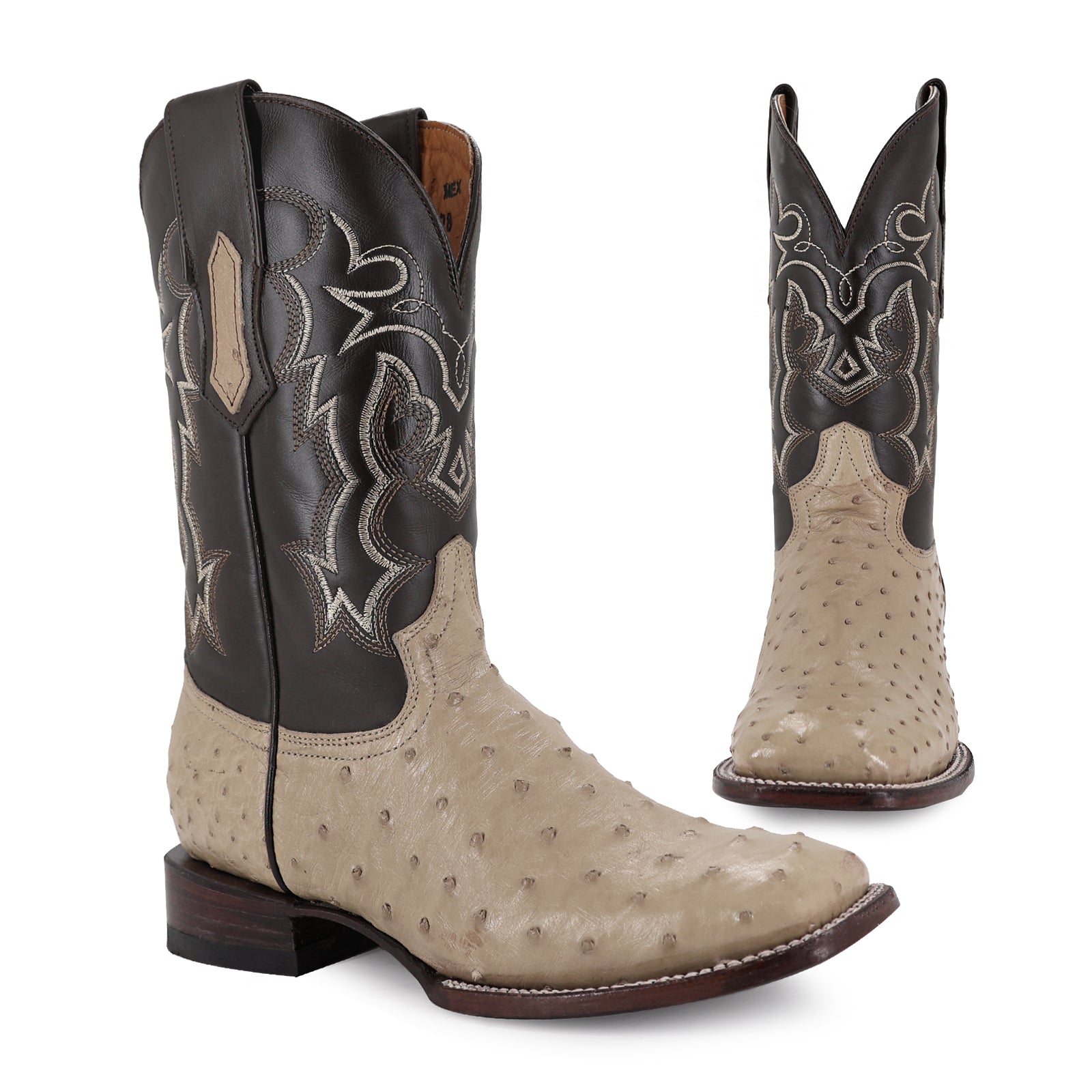 Bota Vaquera Bulldog Avestruz Hueso