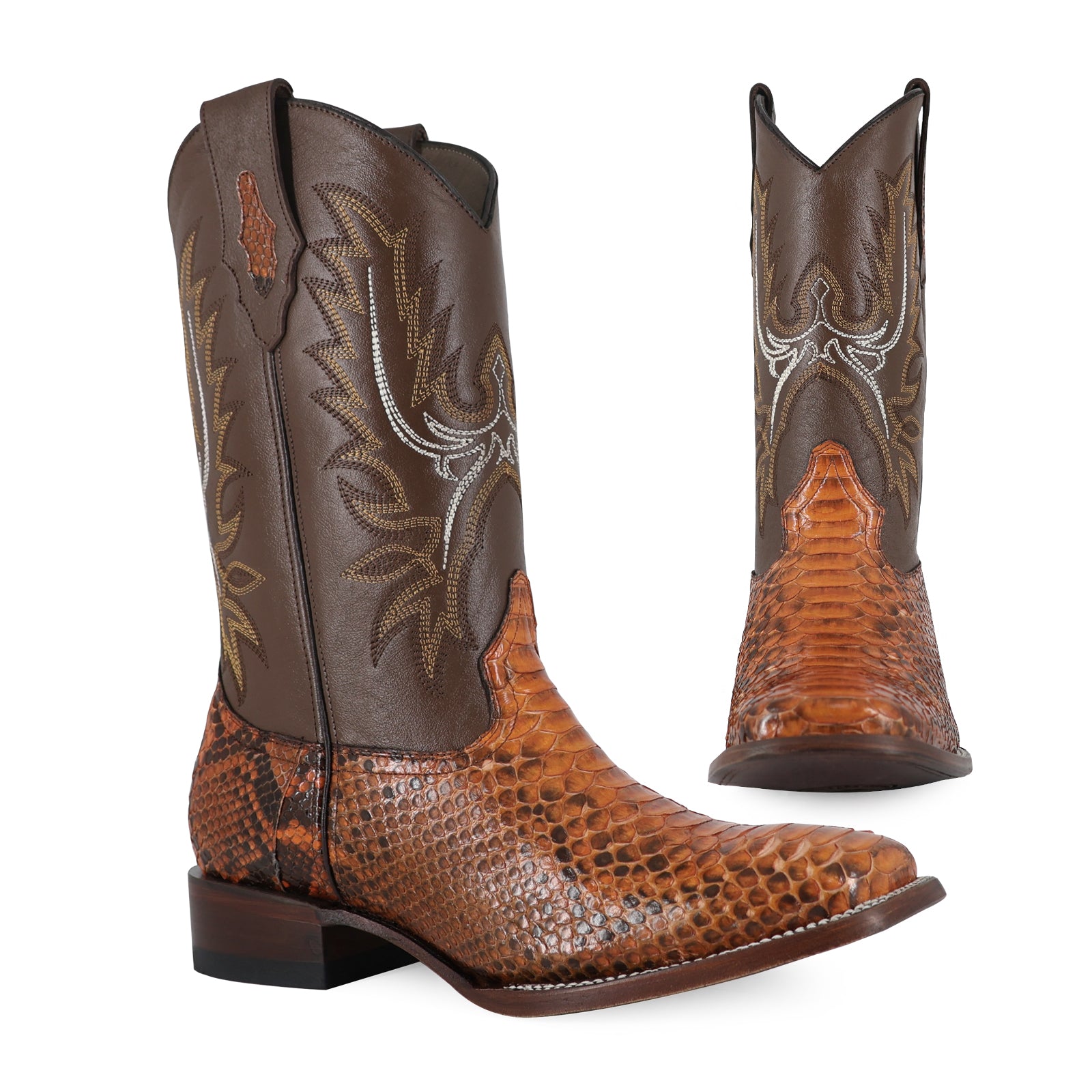 Bota Vaquera Bulldog Pitón Coñac