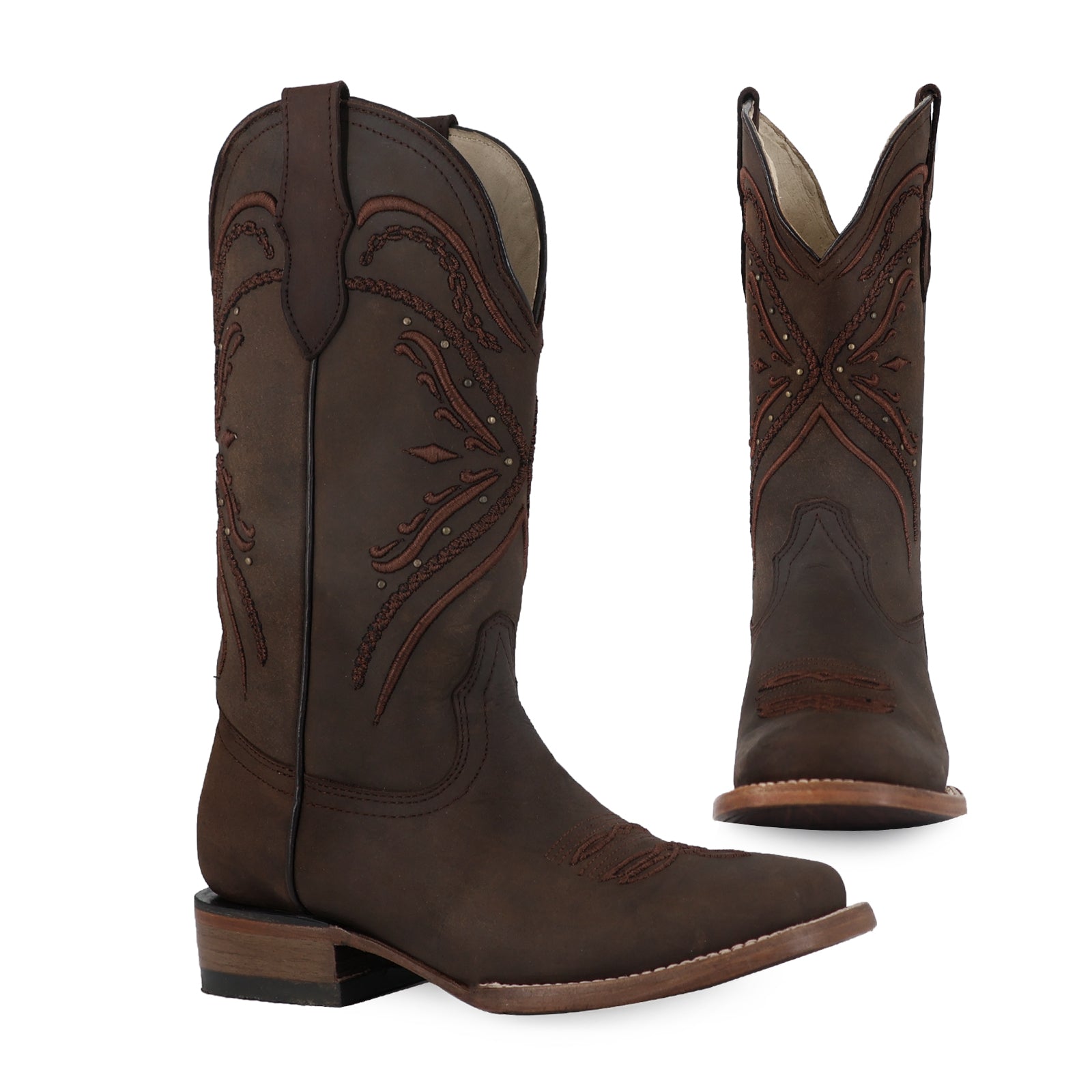 Bota vaquera para dama de piel modelo Aida