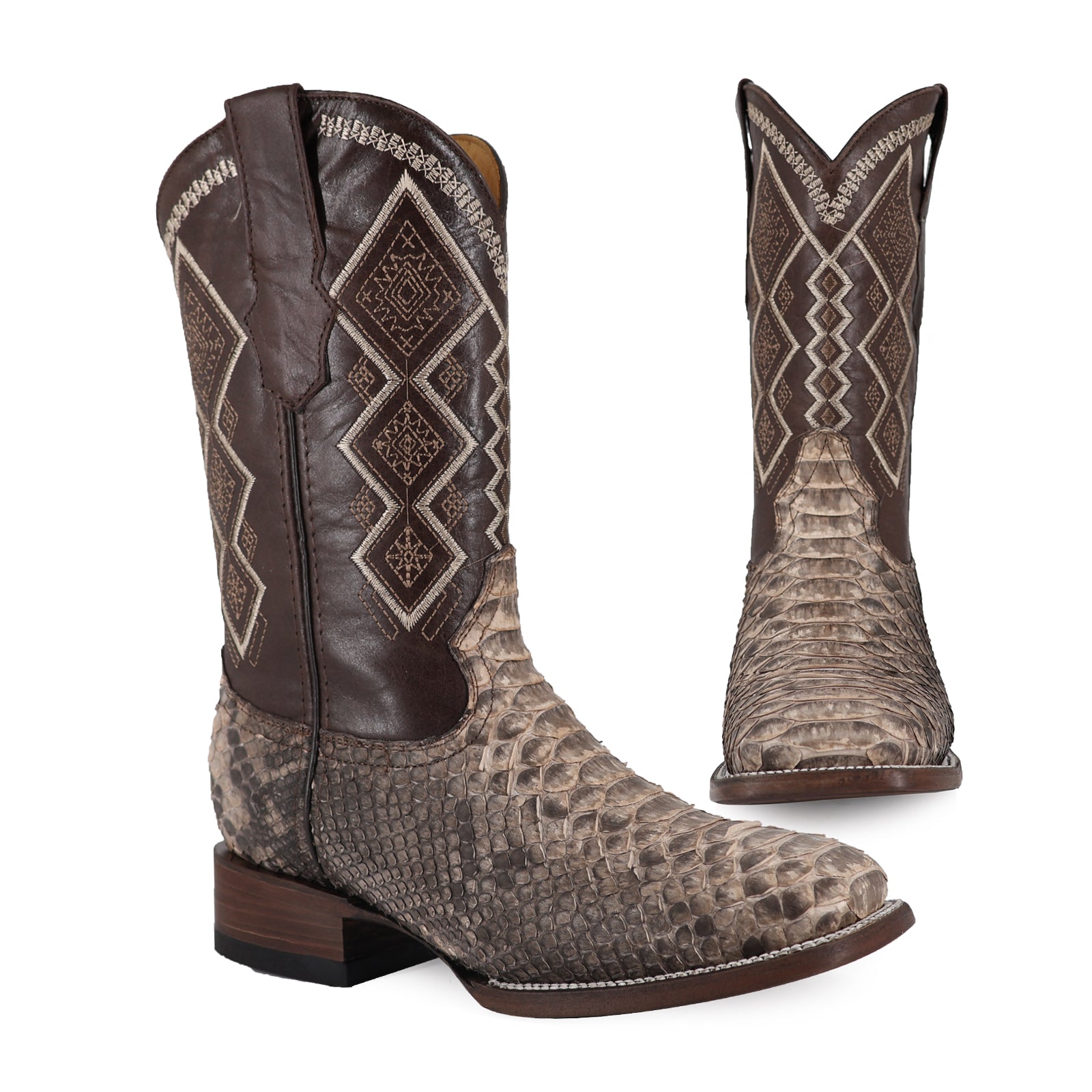 Combo Bota Y Cinto Vaq A Elegir Bota Bulldog Piton Taupe