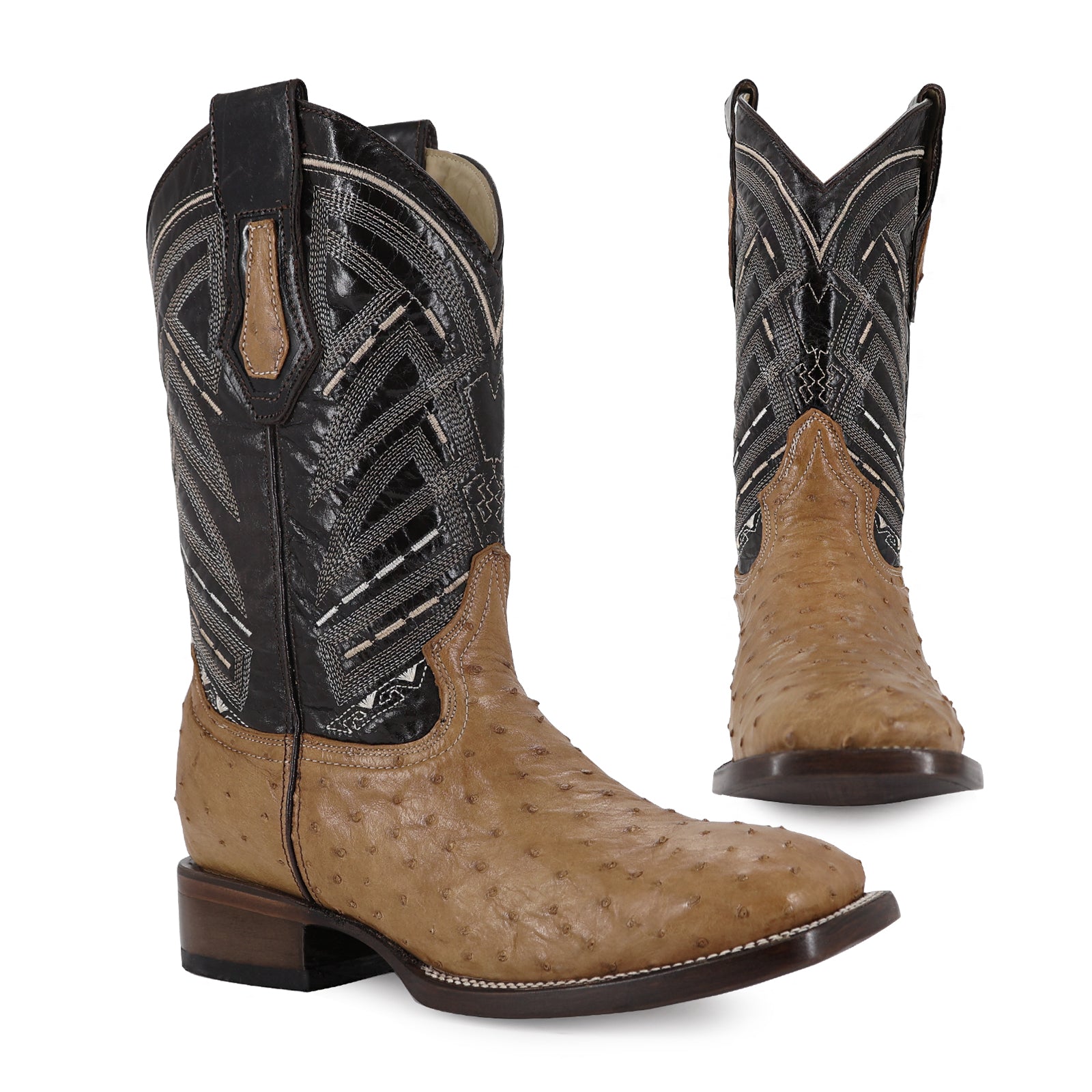 Bota Vaquera Bulldog Avestruz Rustico Umber bruciato