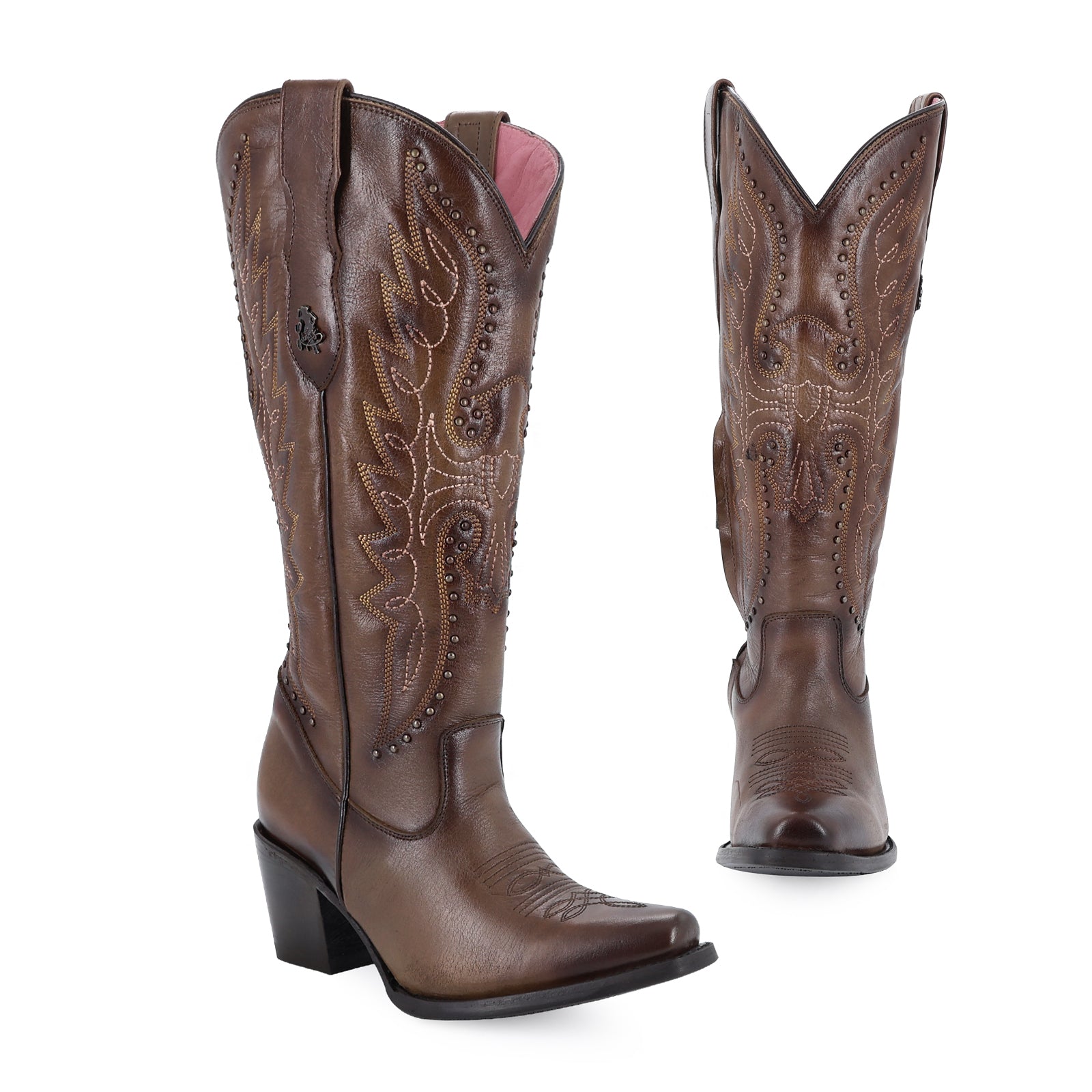 Bota vaquera para dama de piel modelo Liberty alta Curvy