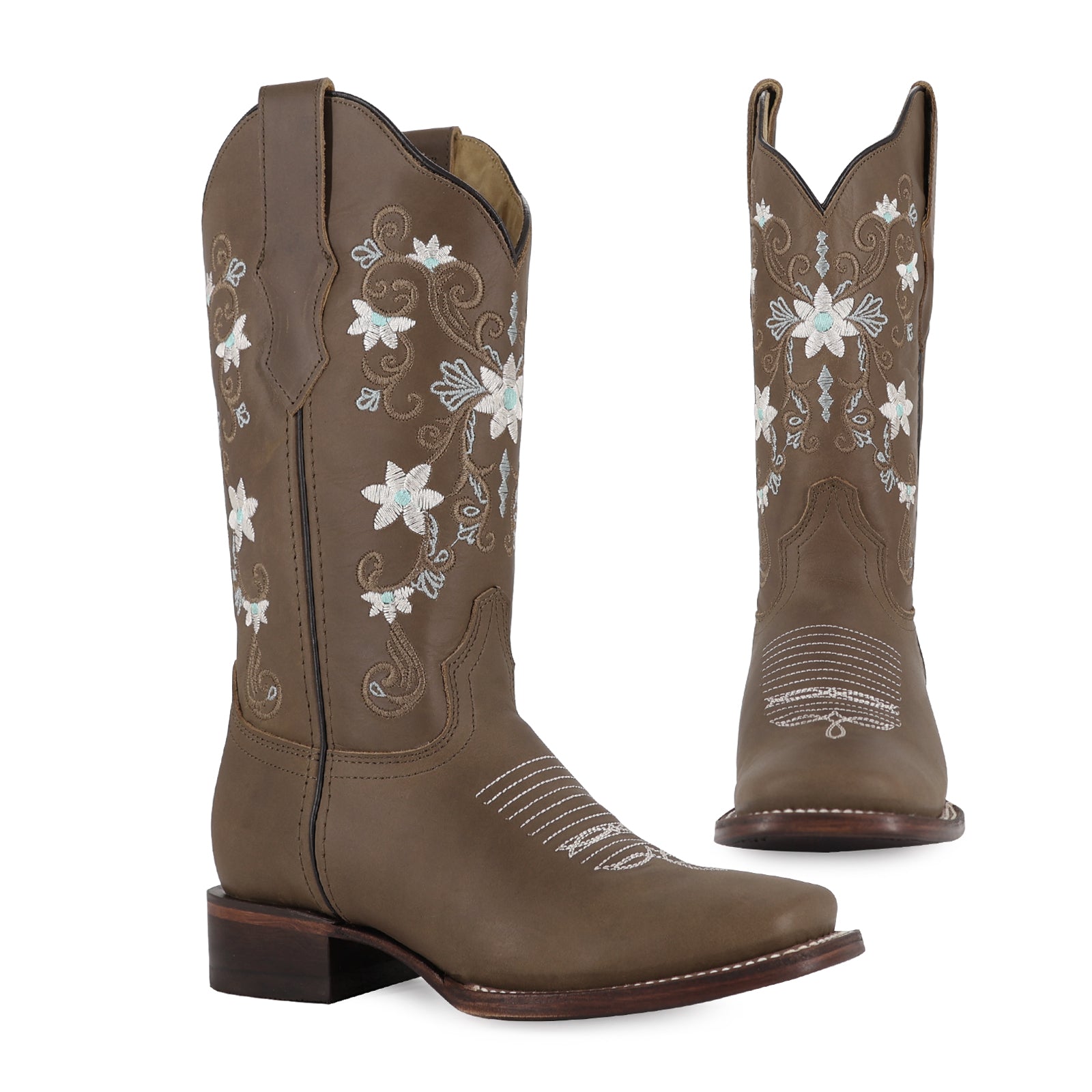 Bota vaquera para dama de piel modelo Cristal