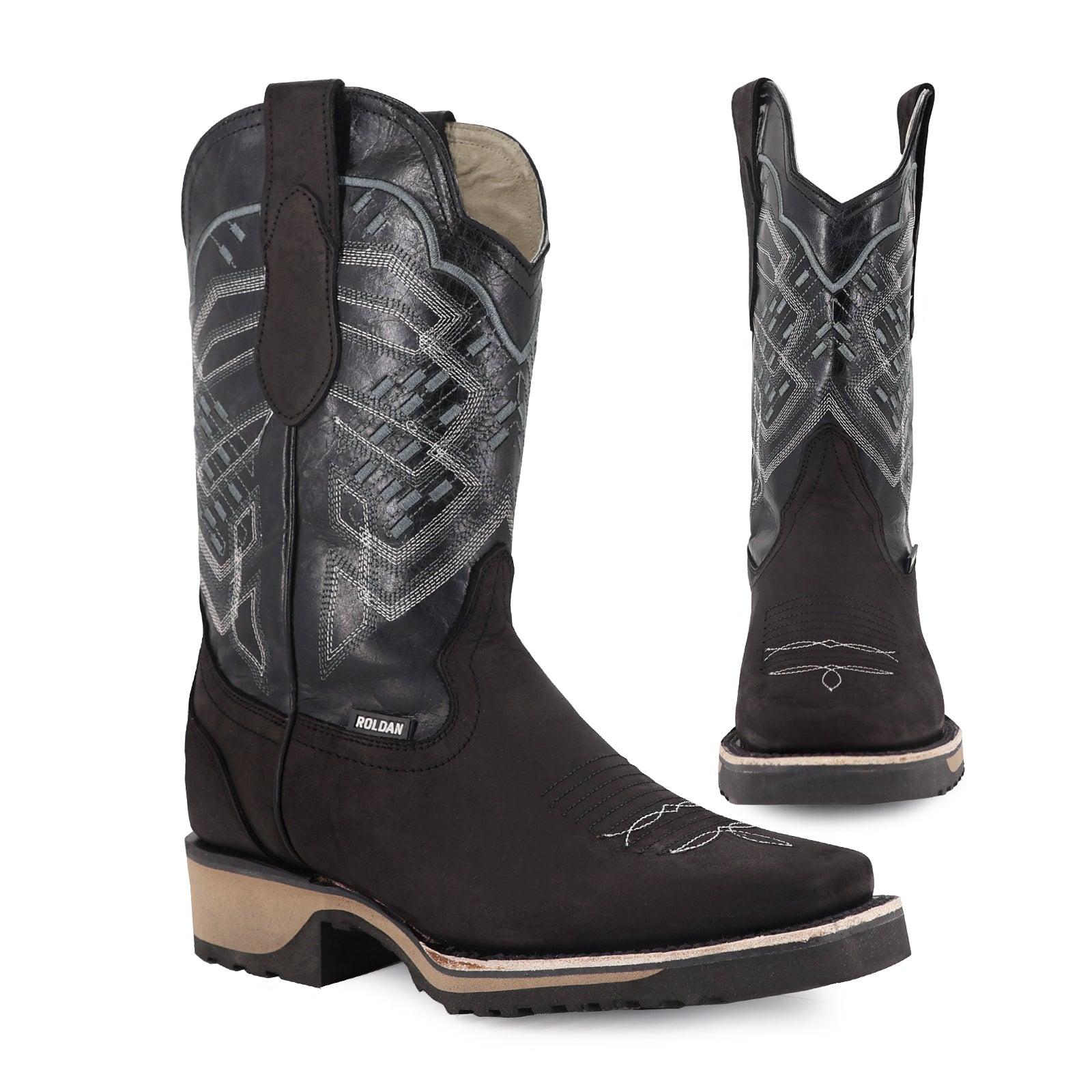 Bota Vaquera Rodeo Res Gold Negro