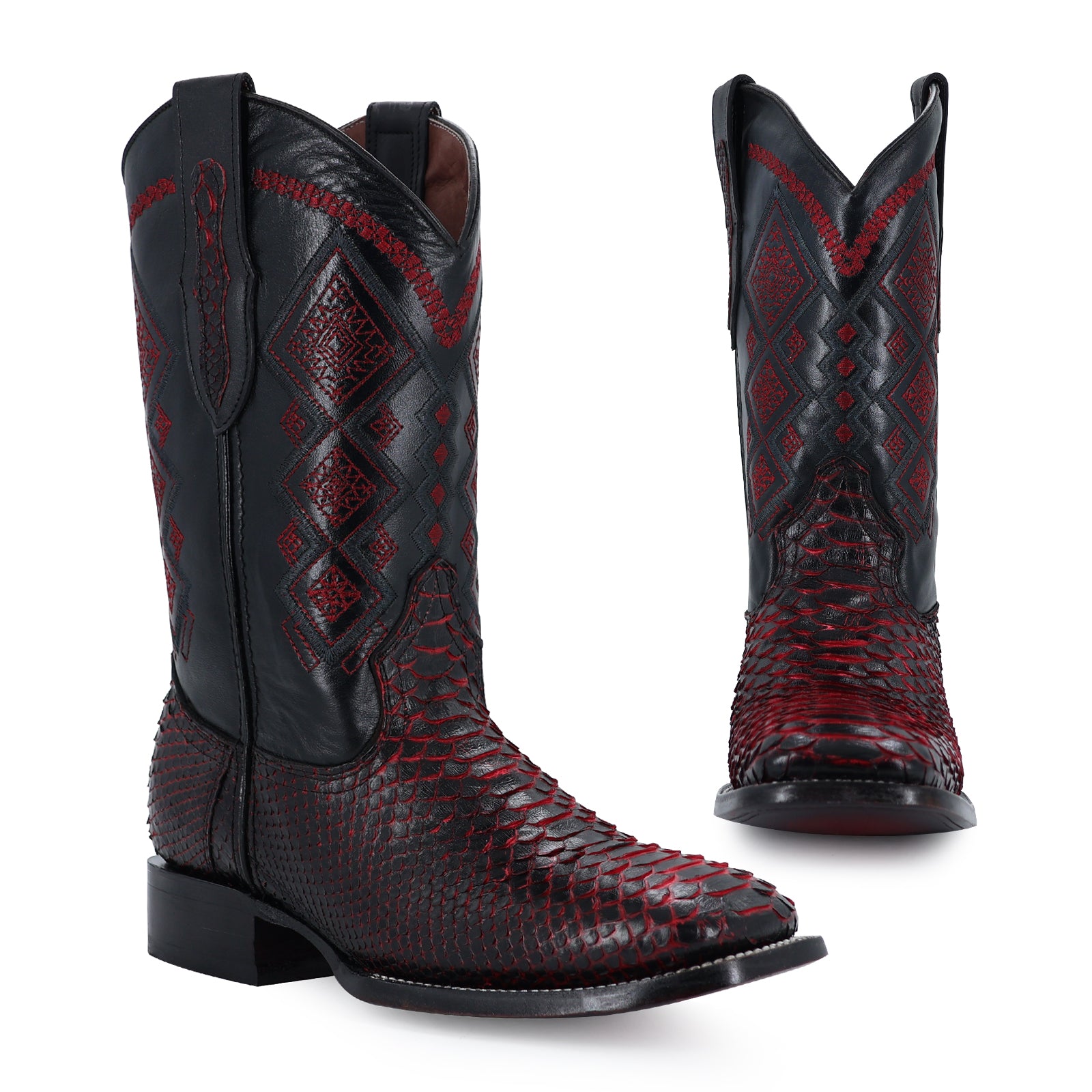 Bota Vaquera Bulldog Piton Negro Cereza