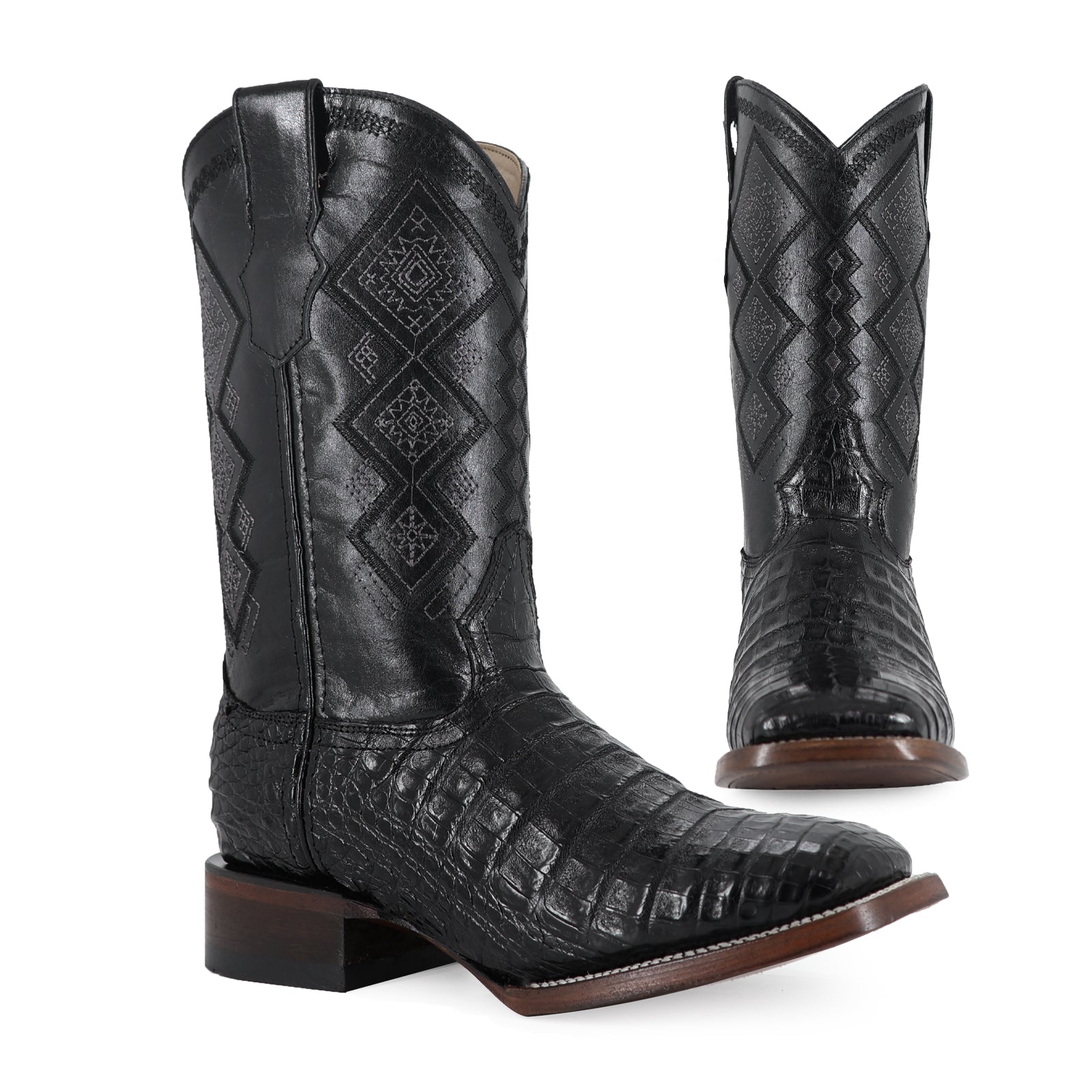Bota Vaquera Bulldog Cocodrilo Panza Negro