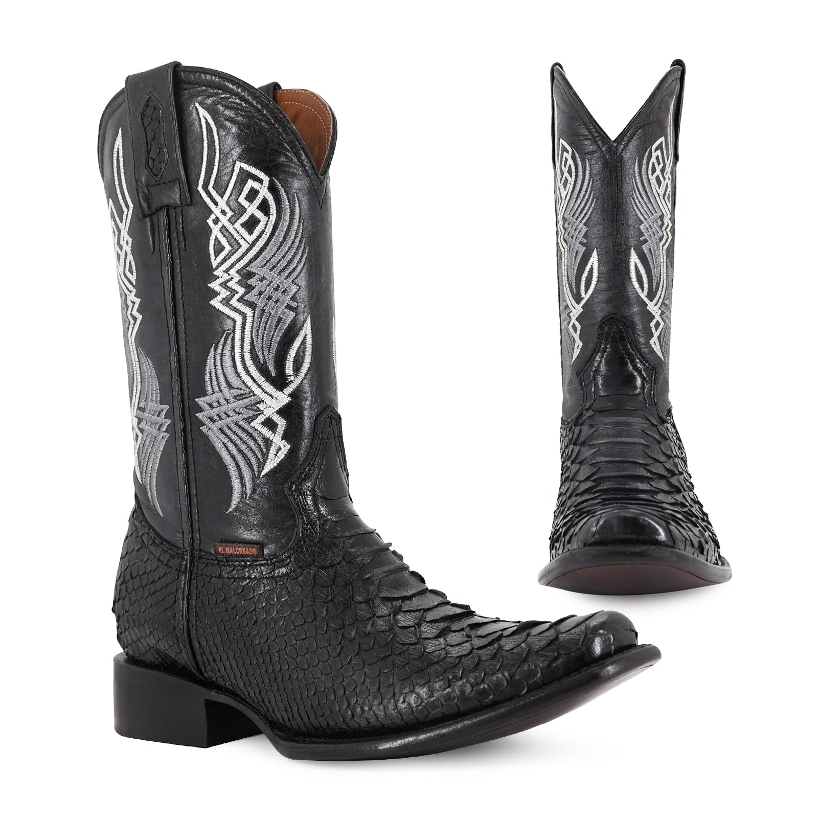 Bota Vaquera Dubai Pitón Negro