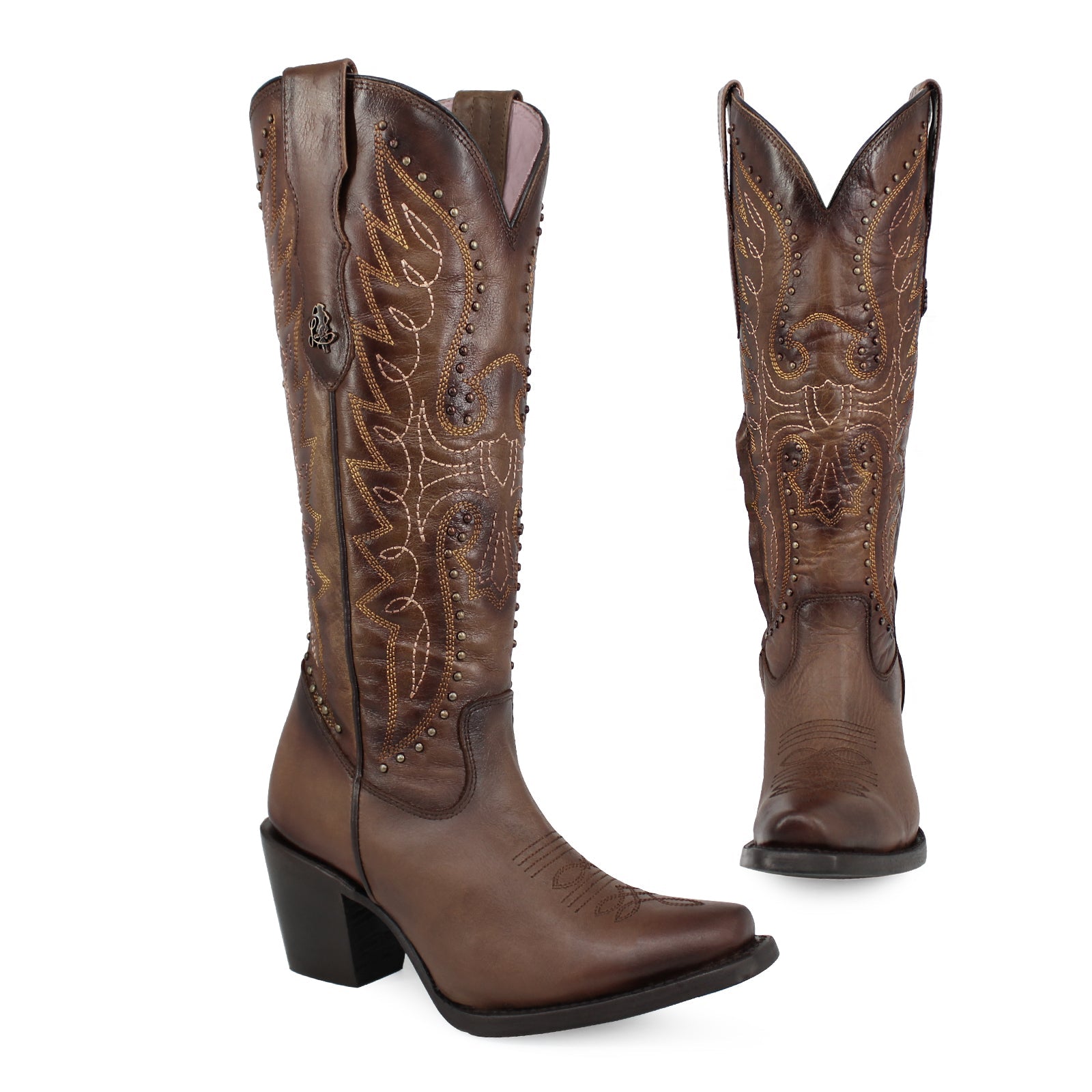 Bota vaquera para dama de piel modelo Liberty alta