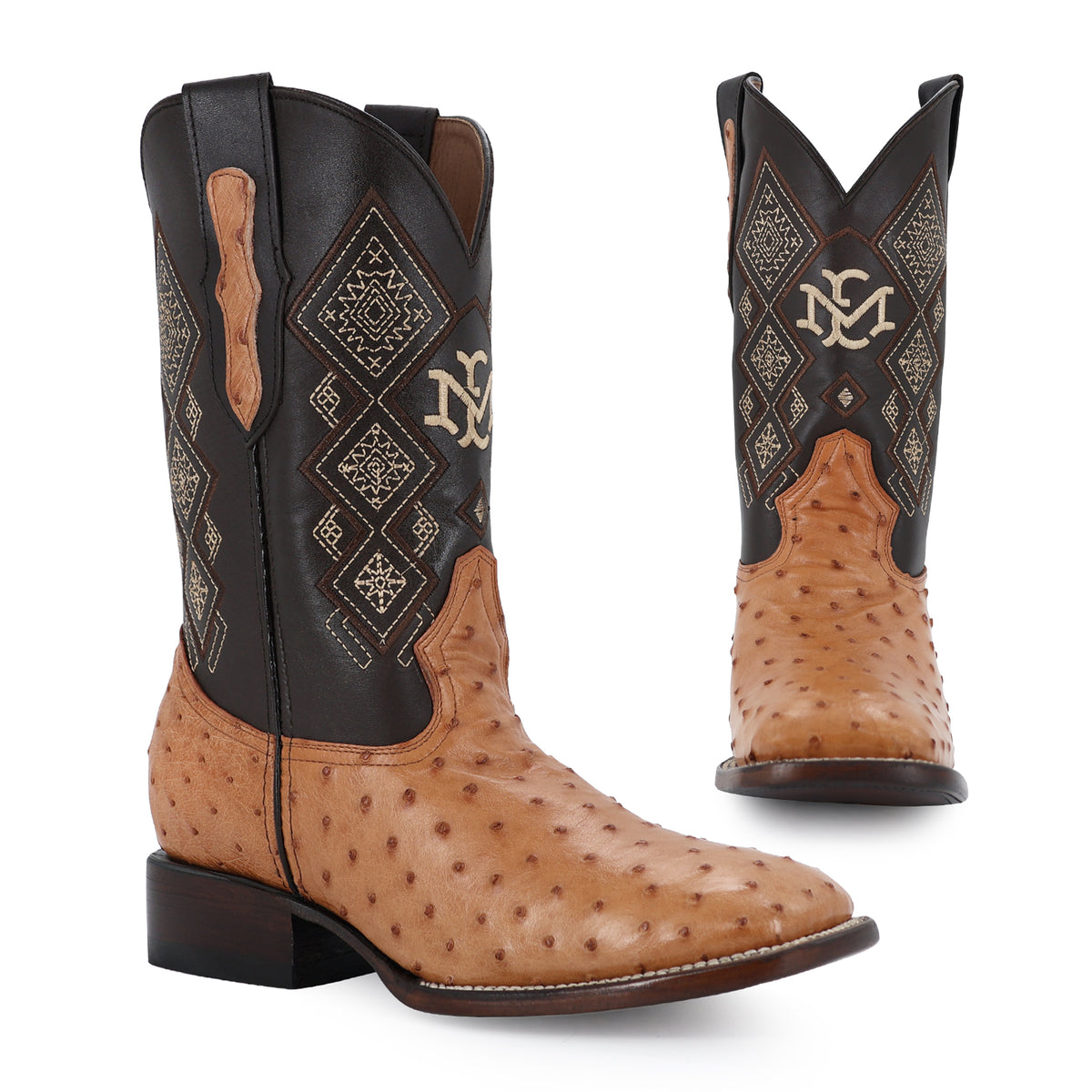 Bota Vaquera Bulldog Para Caballero Piel De Avestruz