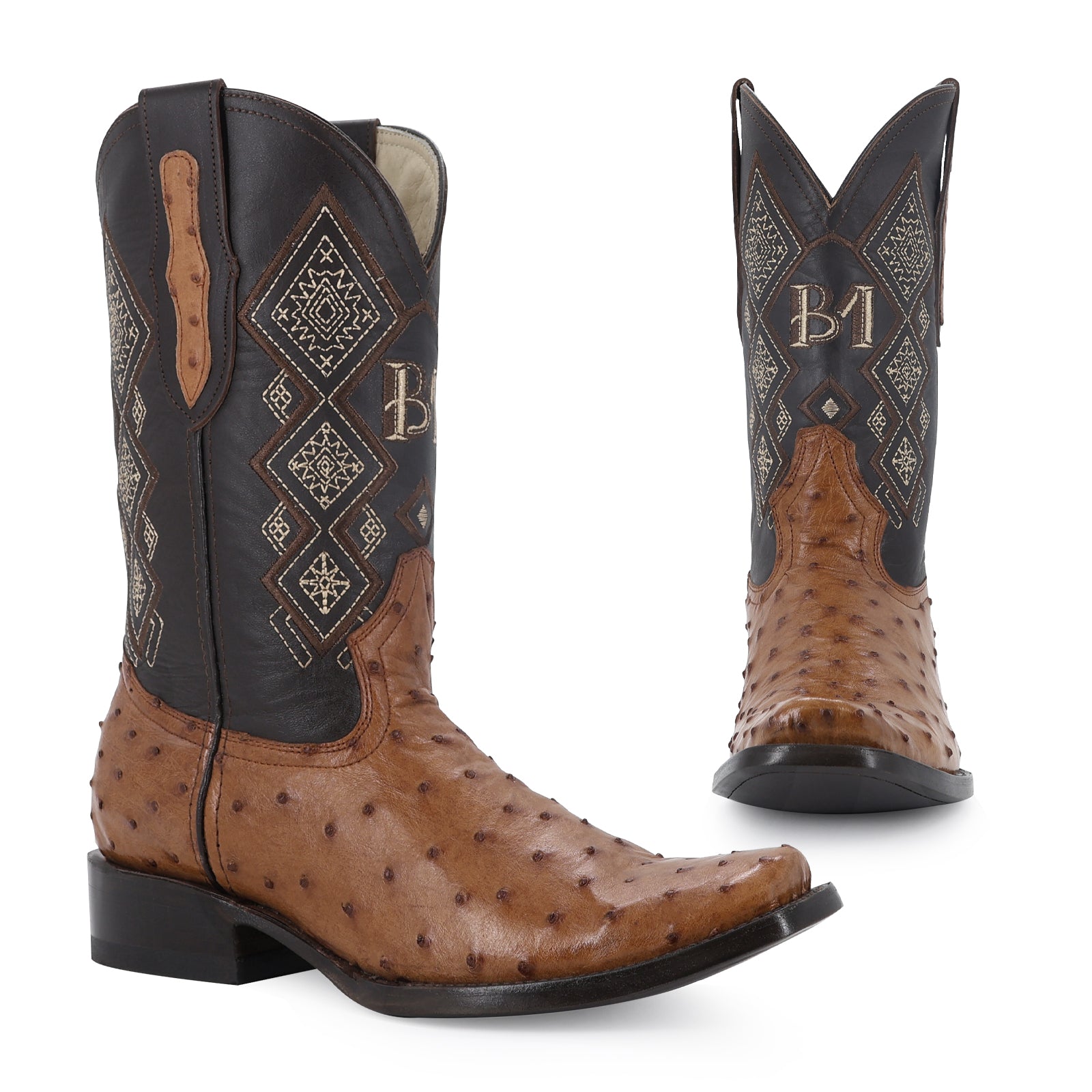 Bota Vaquera Dubai Avestruz Coñac