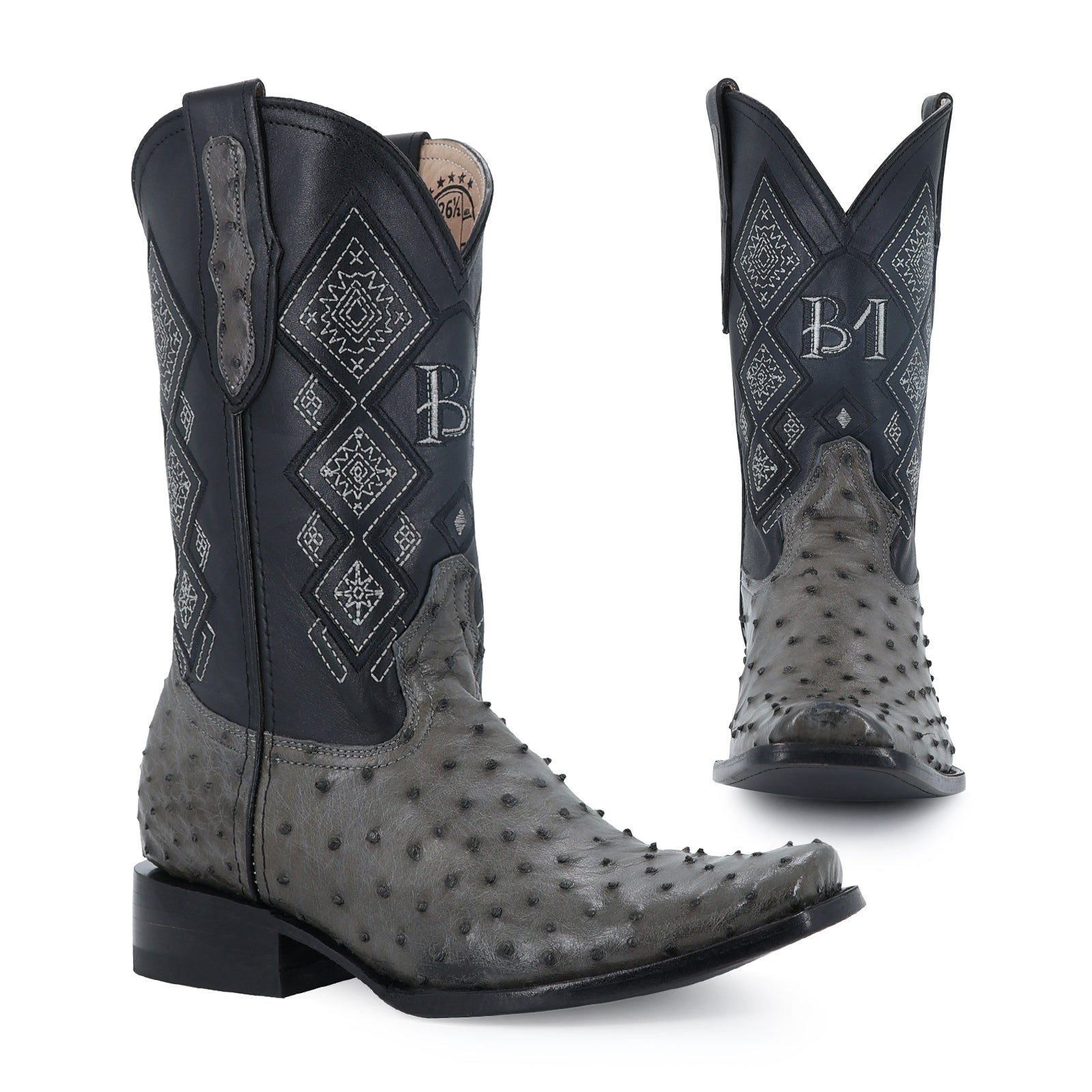 Bota Vaquera Dubai Avestruz Gris