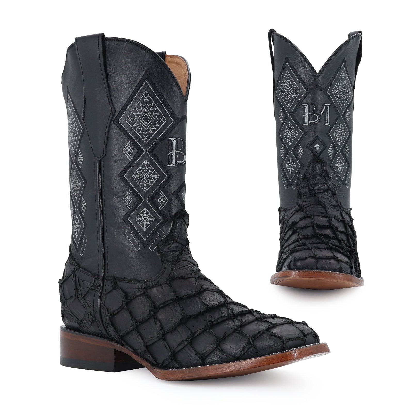 Bota Vaquera Bulldog Pescado Nobuck Negro