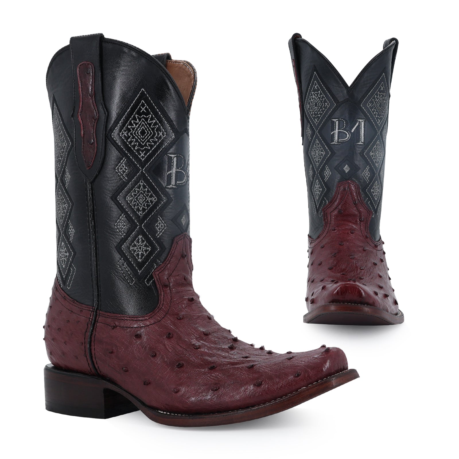 Bota Vaquera Dubai Avestruz Vino