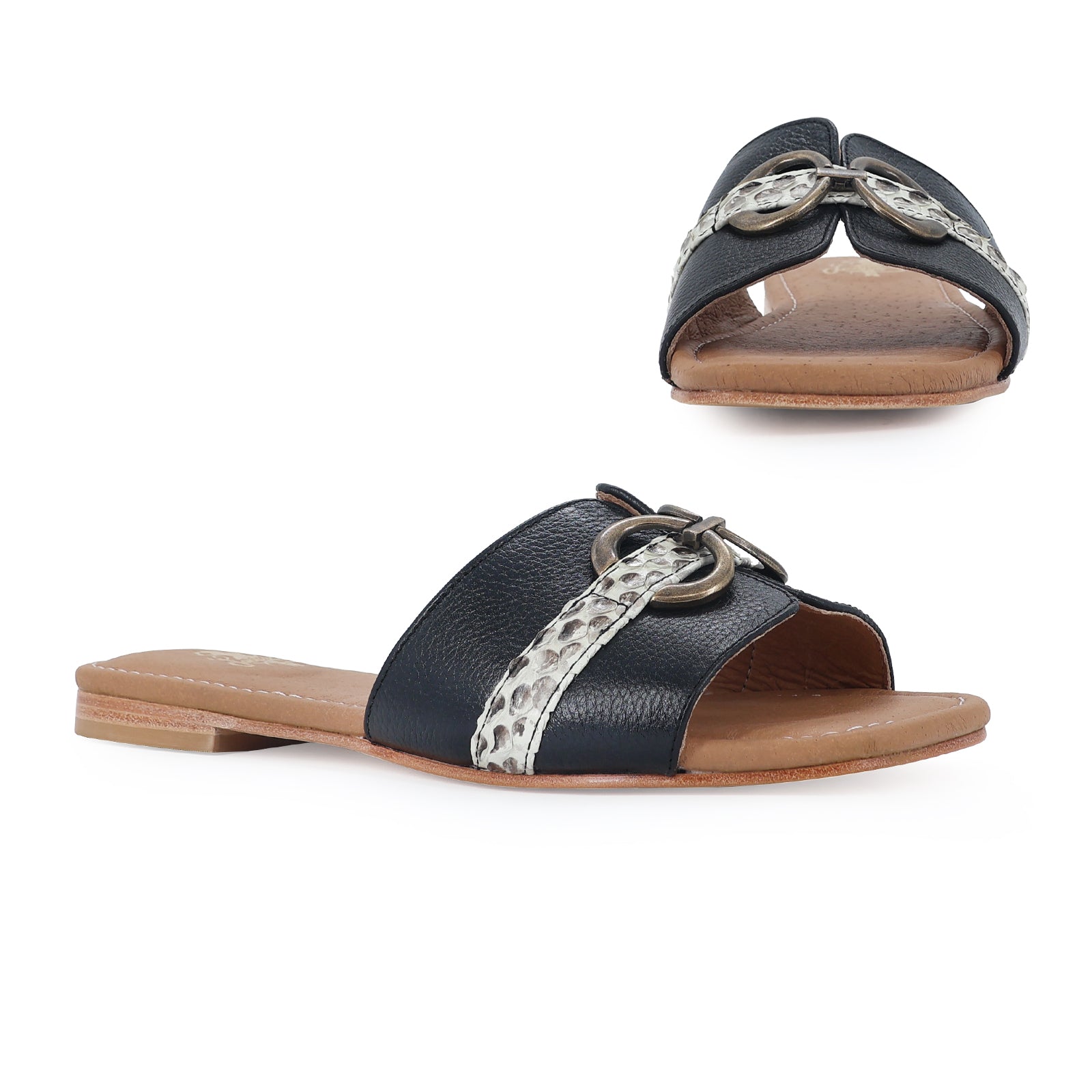 Sandalia Para Dama Piel De Piton Modelo Mallorca