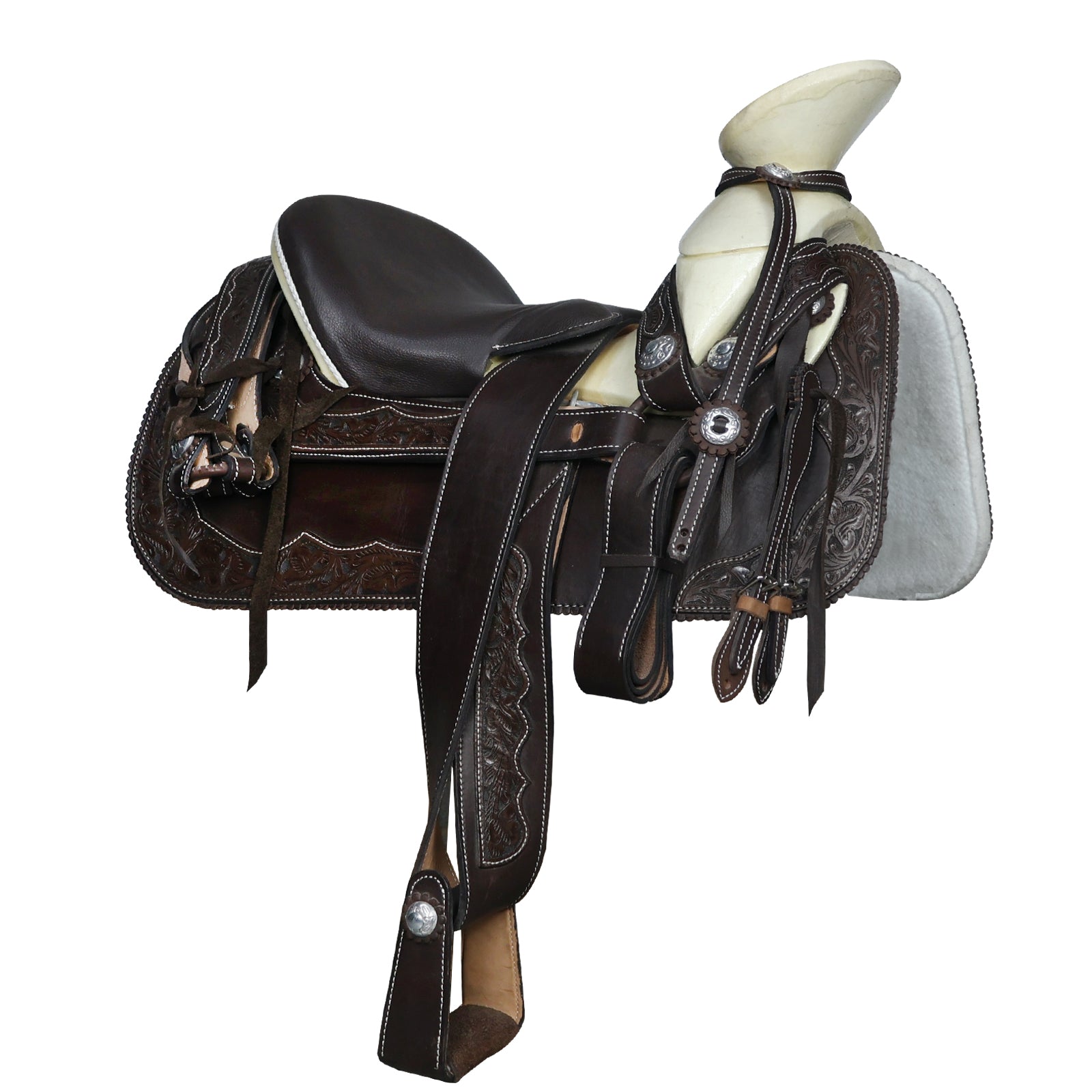 Montura charra fuste natural cantina cuadrada