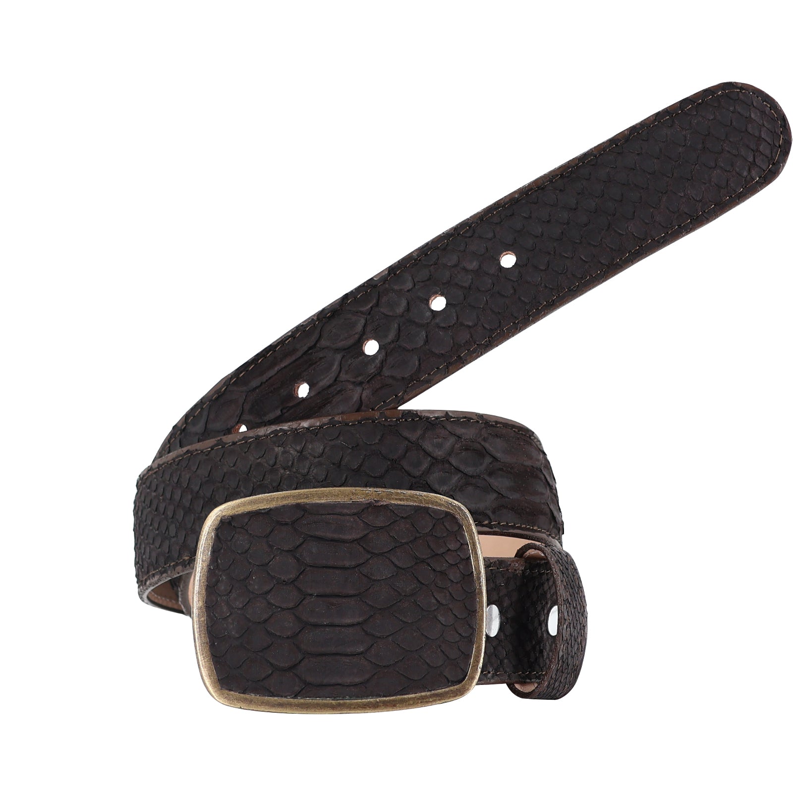 Cinturon HC Para Hombre En Piel De Piton Nobuck