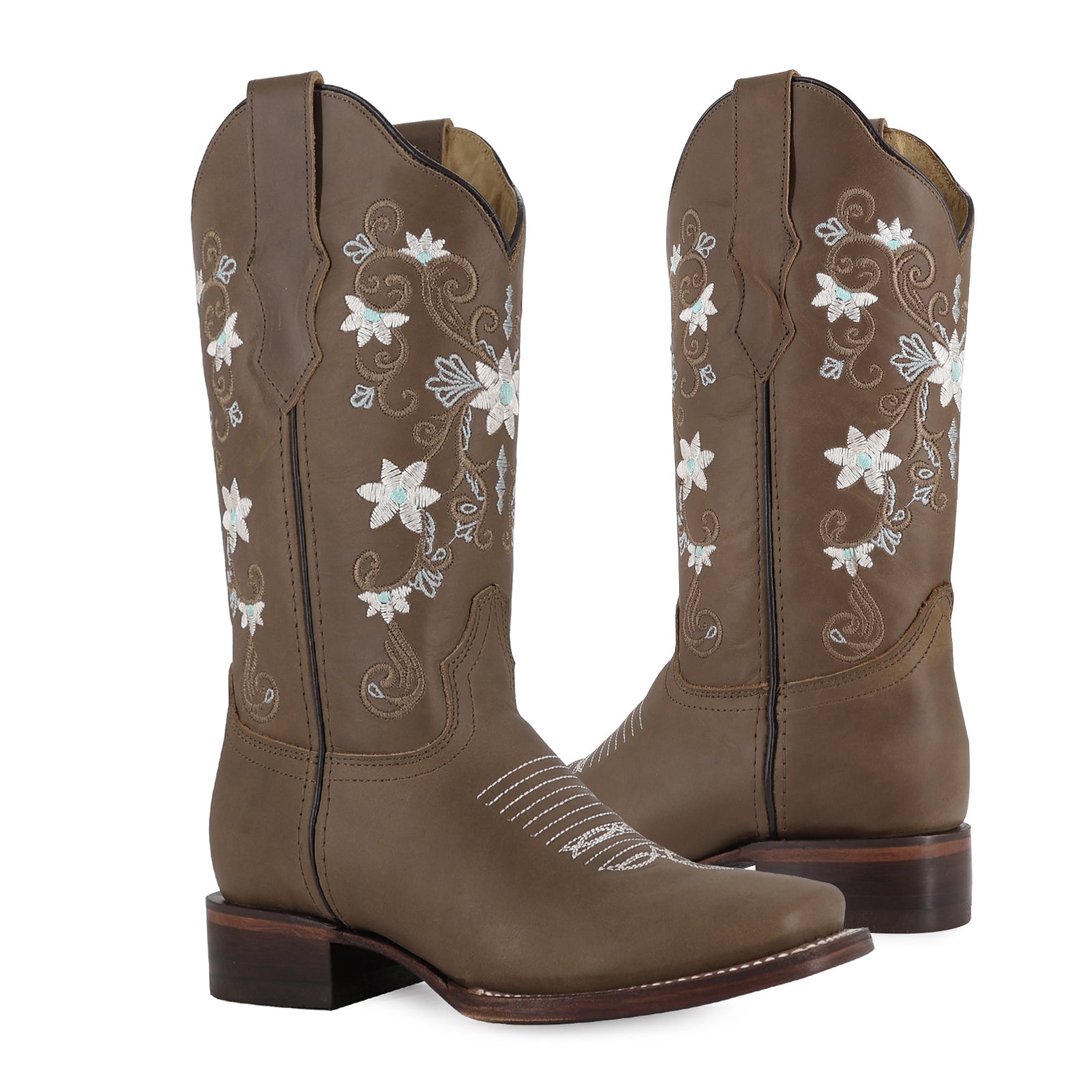 Bota vaquera para dama de piel modelo Cristal