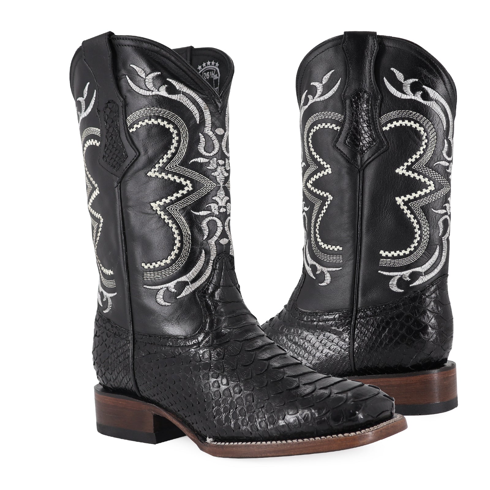 Bota Vaquera Bulldog Pitón Negro