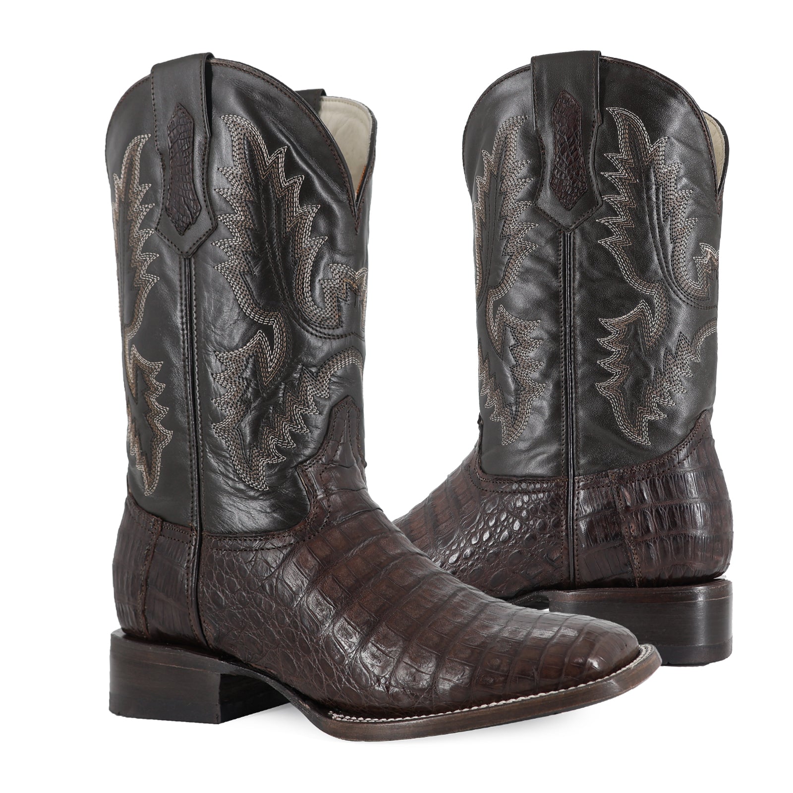 Bota Vaquera Bulldog Cocodrilo Panza Cafe