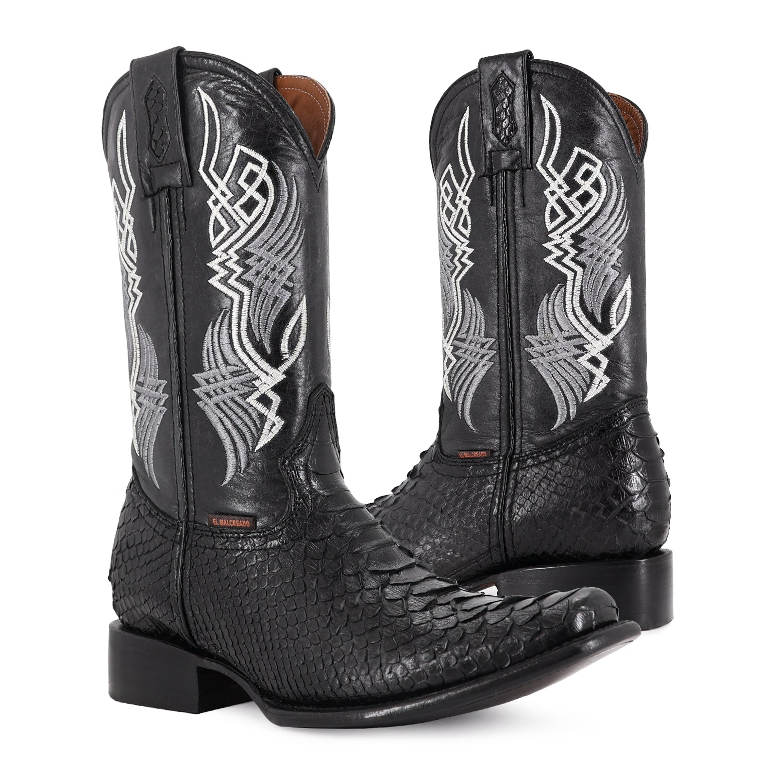 Bota Vaquera Dubai Pitón Negro